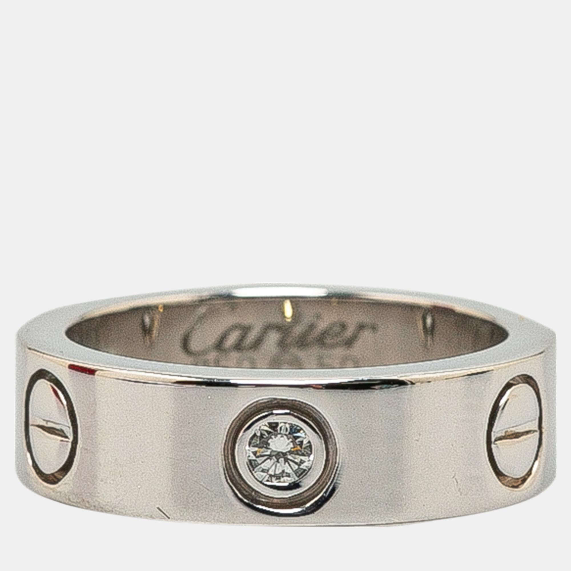 Cartier silver 18k white gold diamond love ring