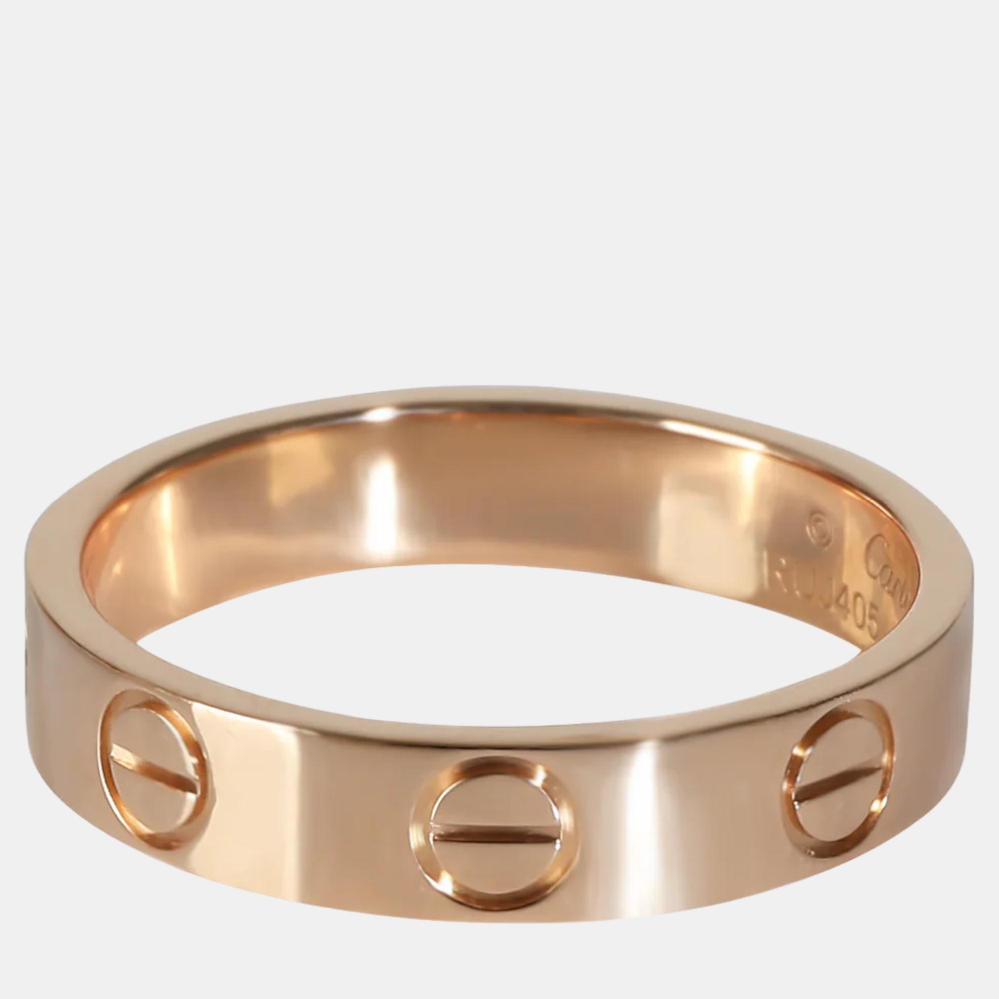 Cartier rose gold love wedding band ring