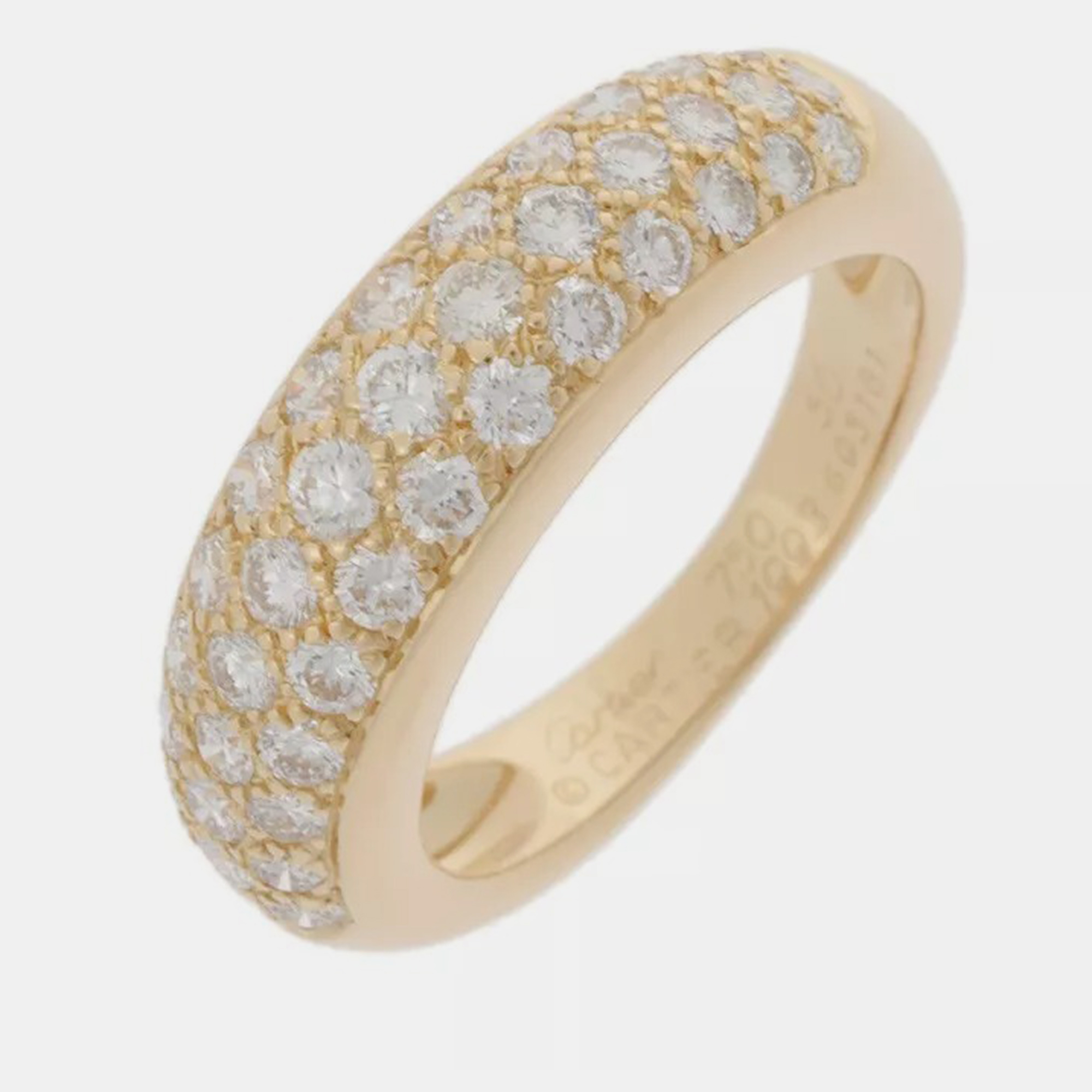 Cartier 18k yellow gold diamond "mimi star" ring size 50