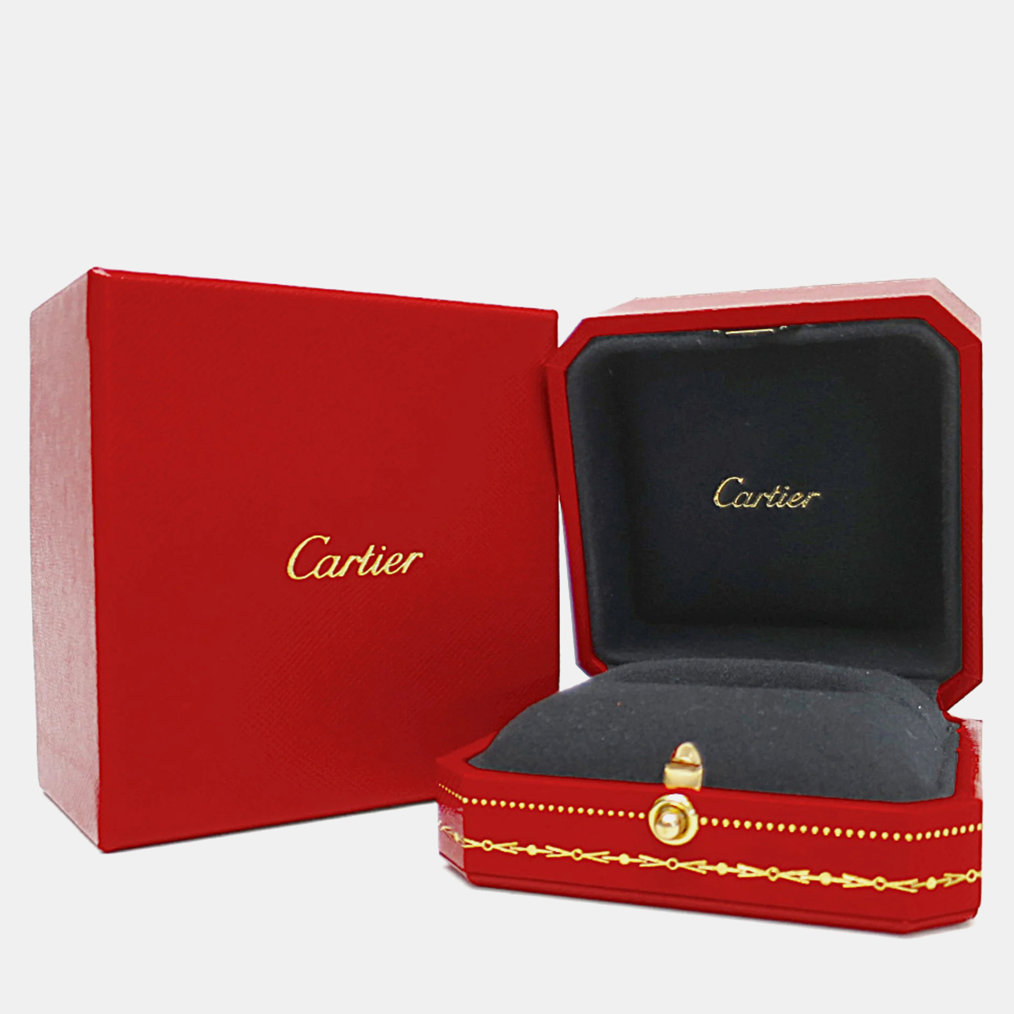 Cartier 18k Yellow, Rose, White Gold Trinity Ring EU 50