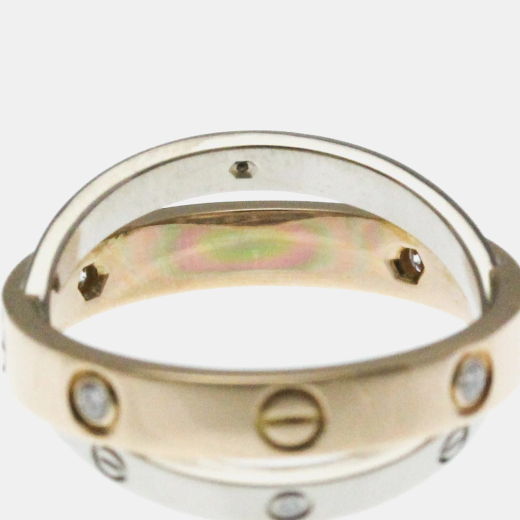 Cartier 18K Pink & White Gold Love Ring EU 51