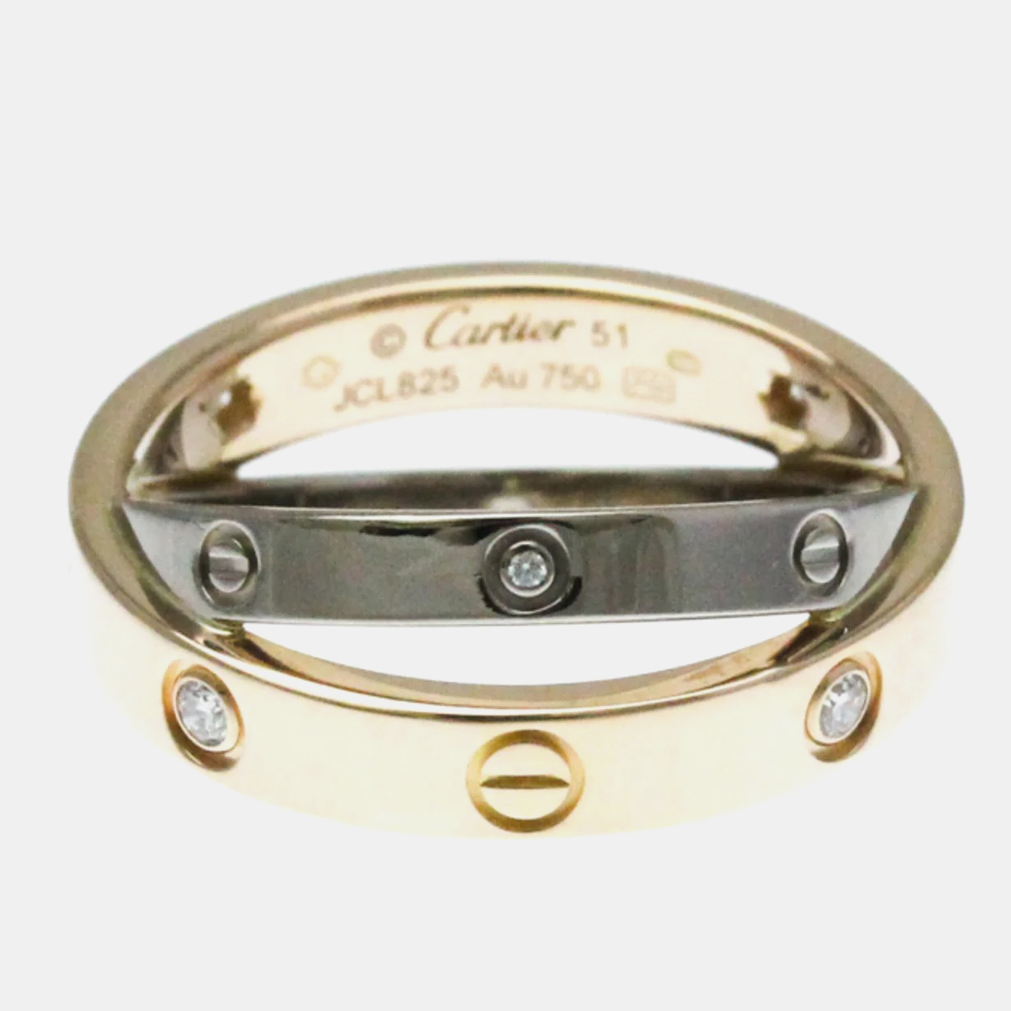 Cartier 18K Pink & White Gold Love Ring EU 51