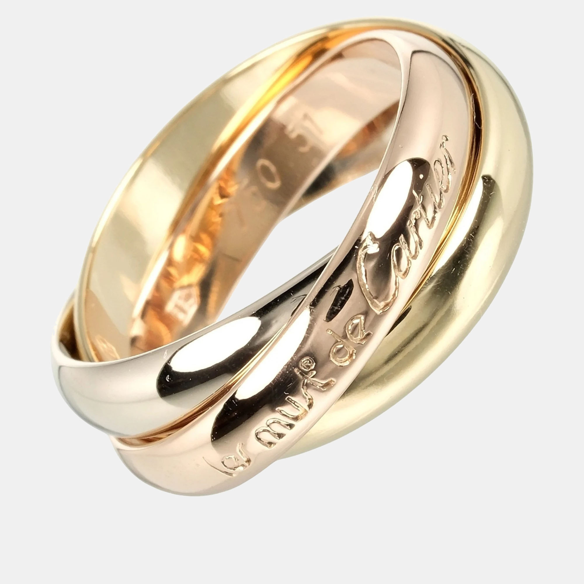 Cartier 18k yellow, rose, white gold trinity ring eu 51