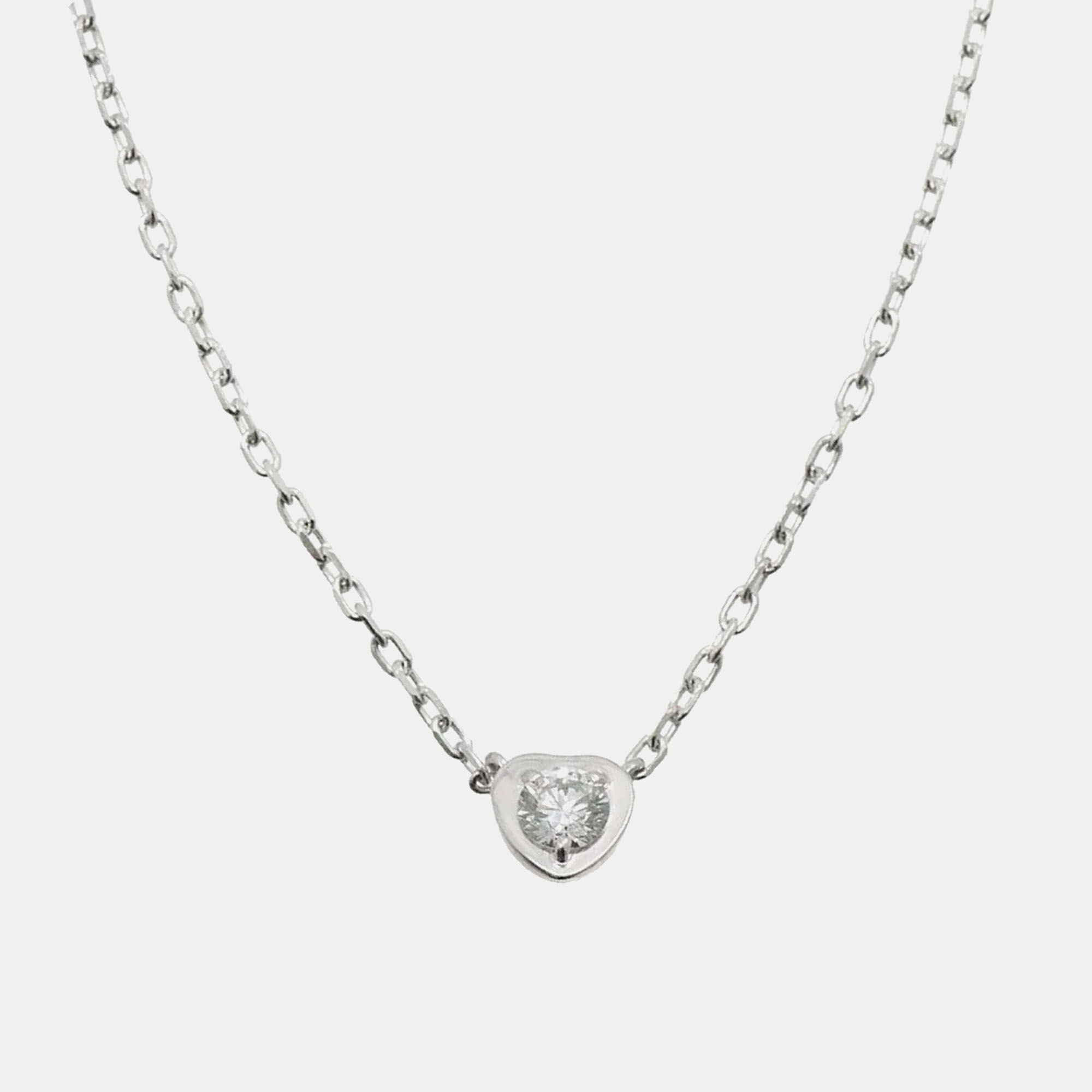 Cartier 18k white gold diamond d'amour small model necklace