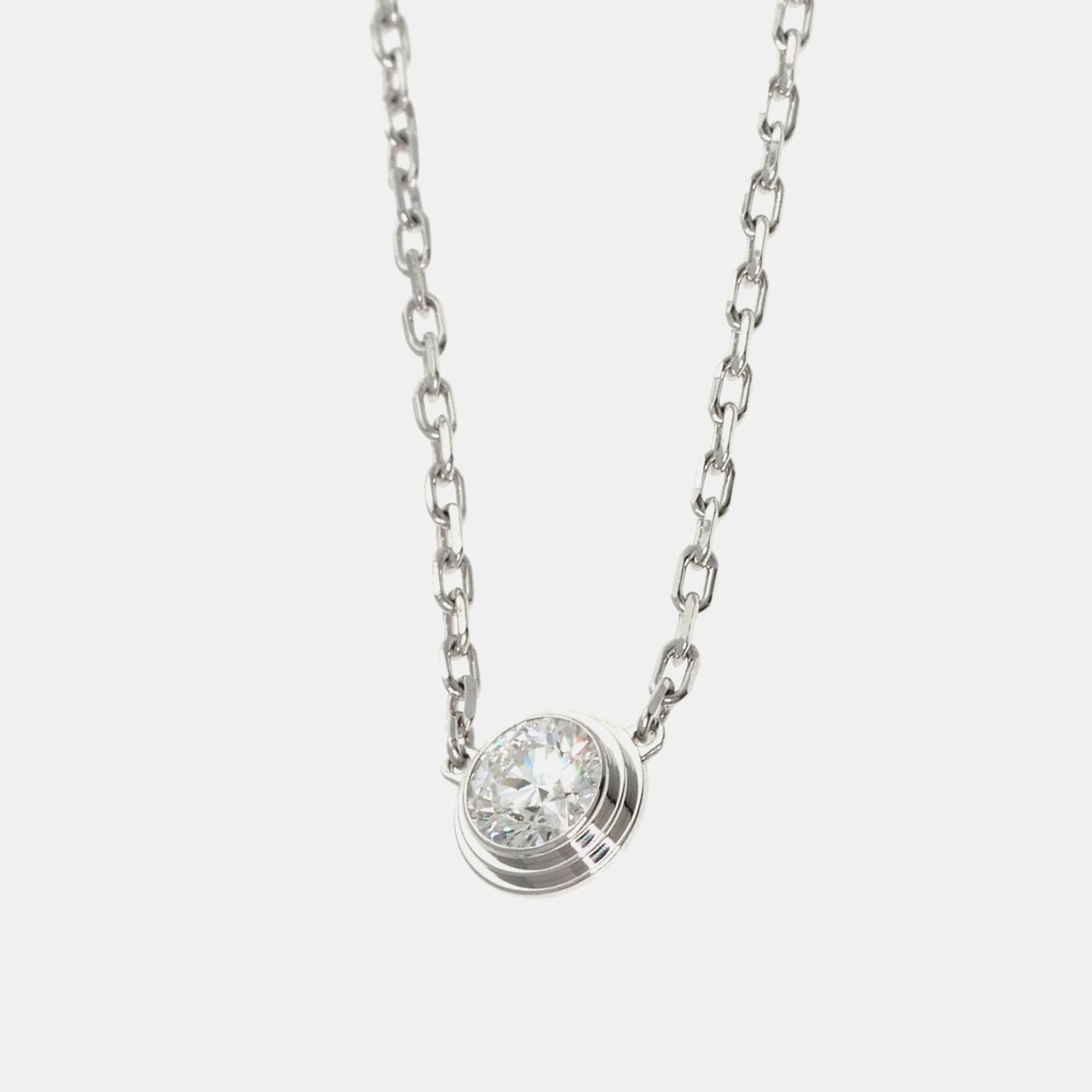 Cartier 18k white gold diamants l&eacute;gers necklace