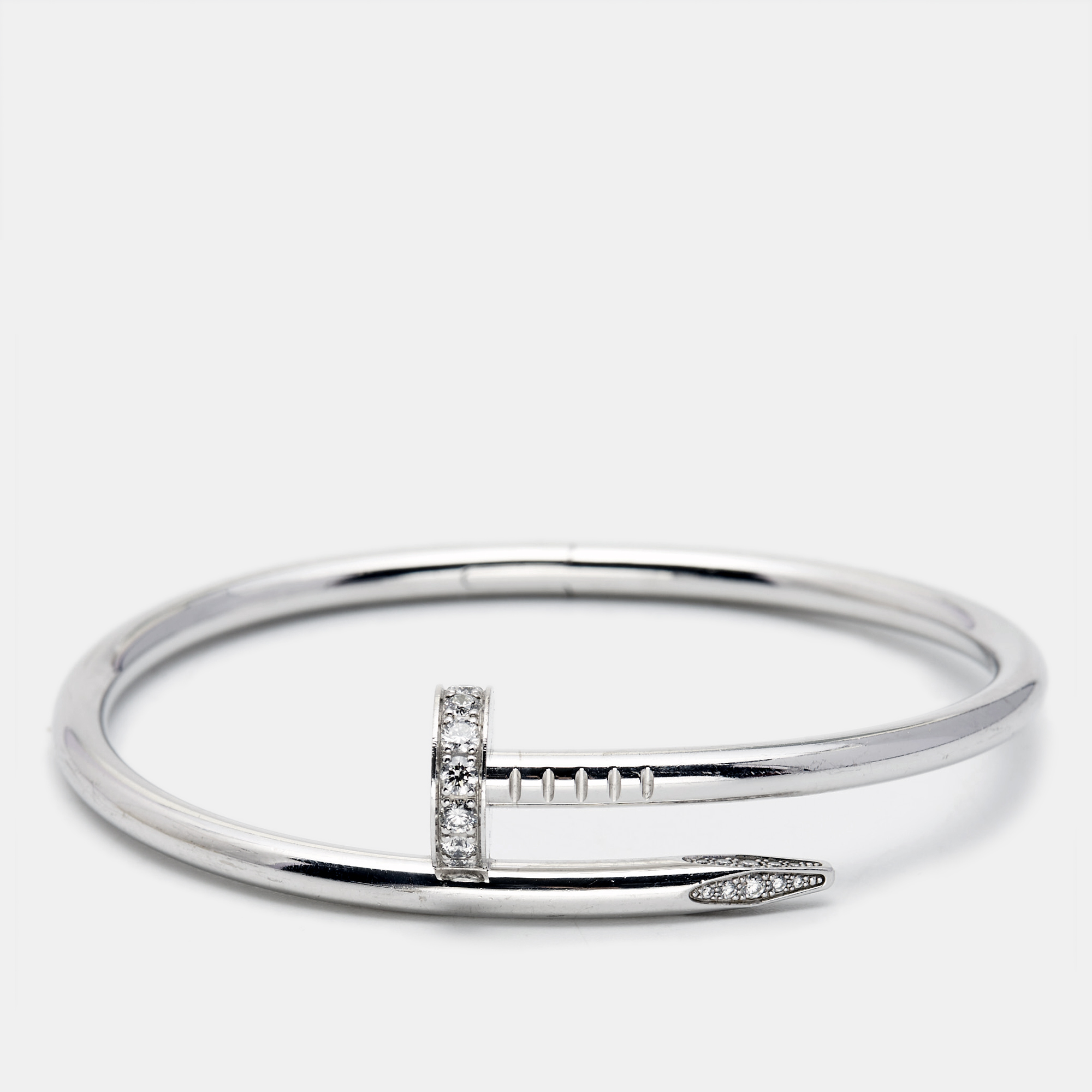 Cartier juste un clou diamonds 18k white gold bracelet 16