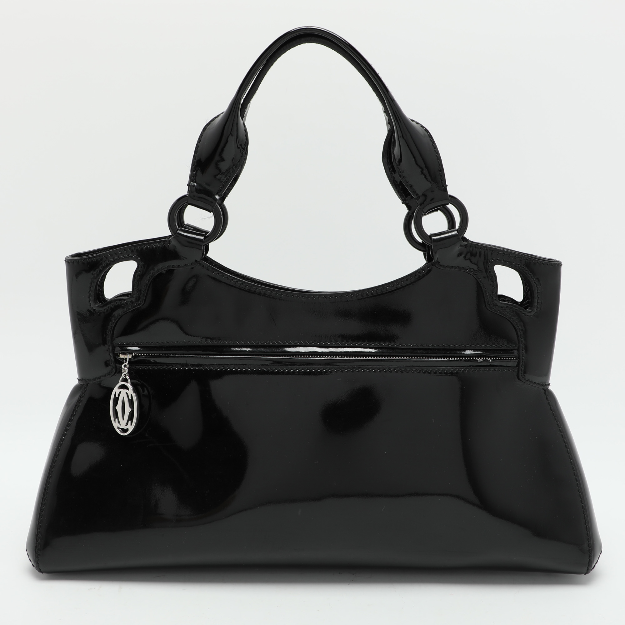 Cartier Black Patent Leather Small Marcello De Cartier Tote