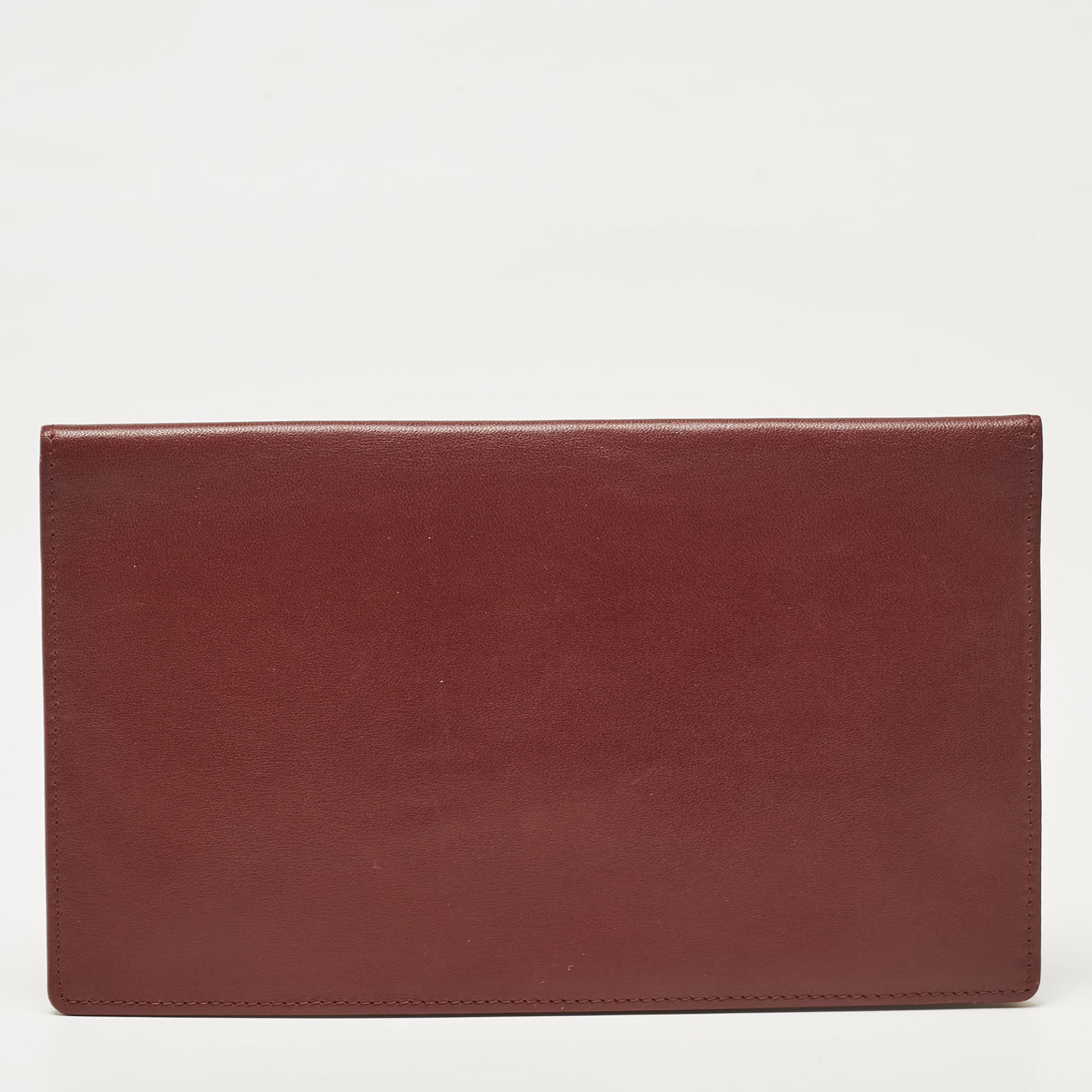 Cartier Burgundy Leather Must De Cartier Bifold Long Wallet