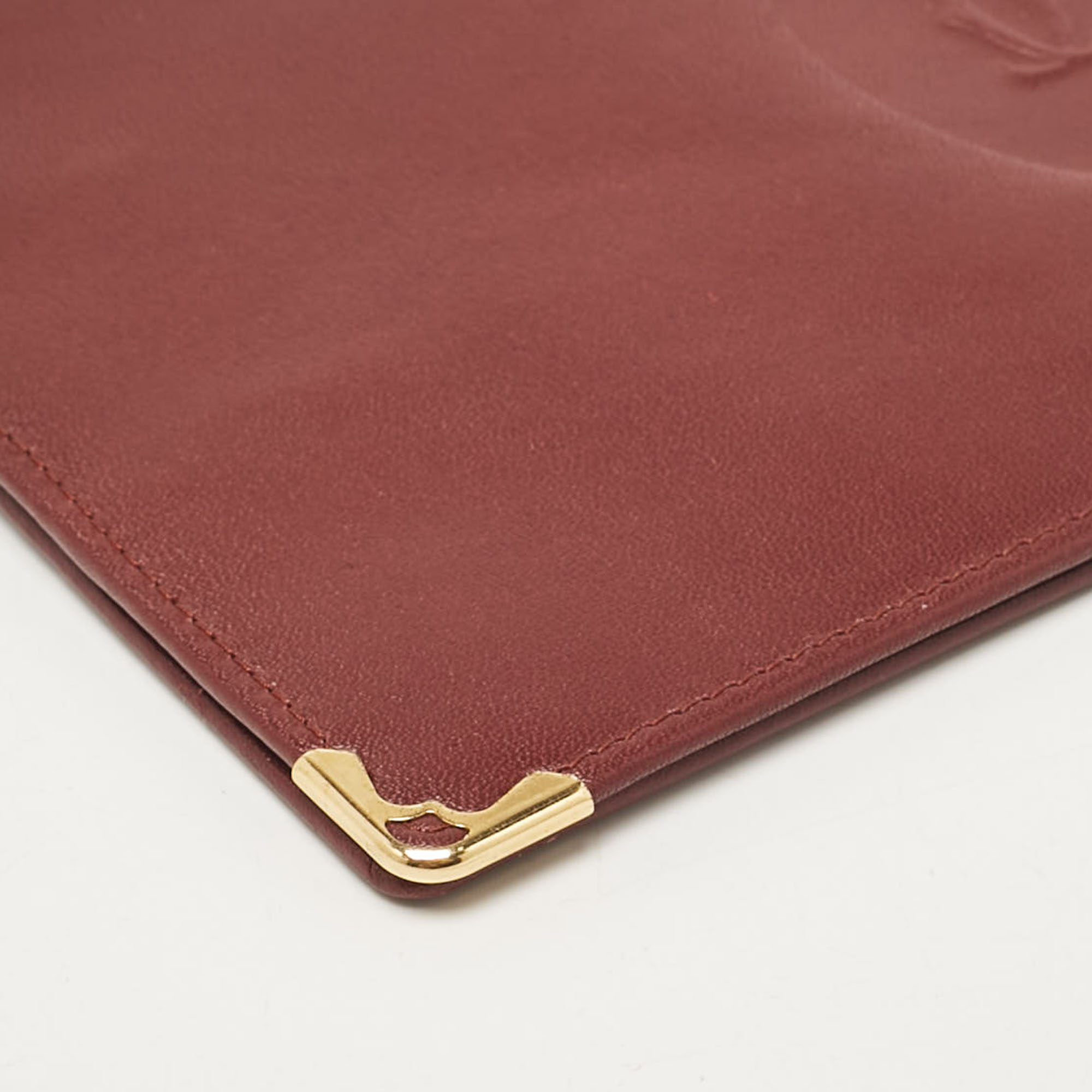 Cartier Burgundy Leather Must De Cartier Bifold Long Wallet