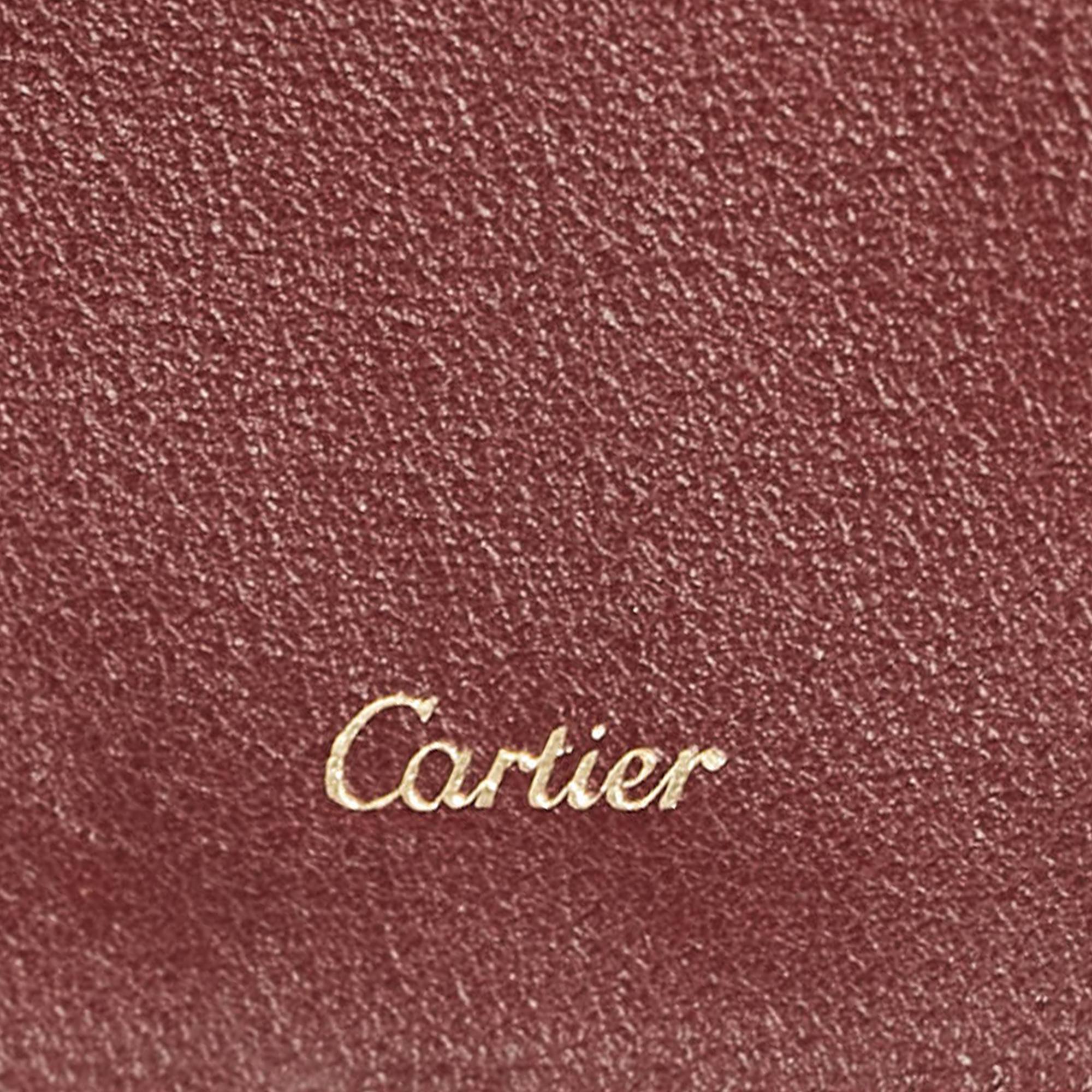 Cartier Burgundy Leather Must De Cartier Long Bifold Wallet