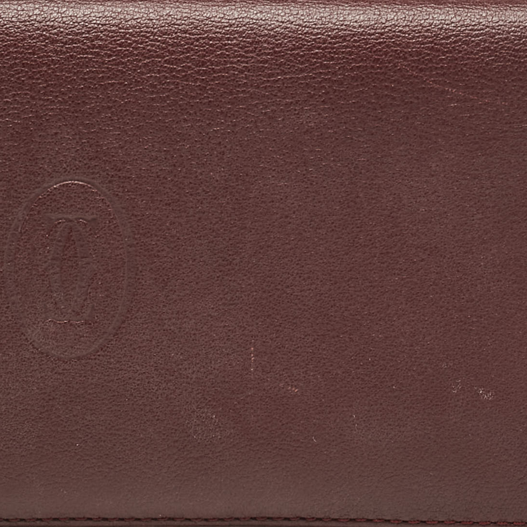 Cartier Burgundy Leather Must De Cartier Long Bifold Wallet