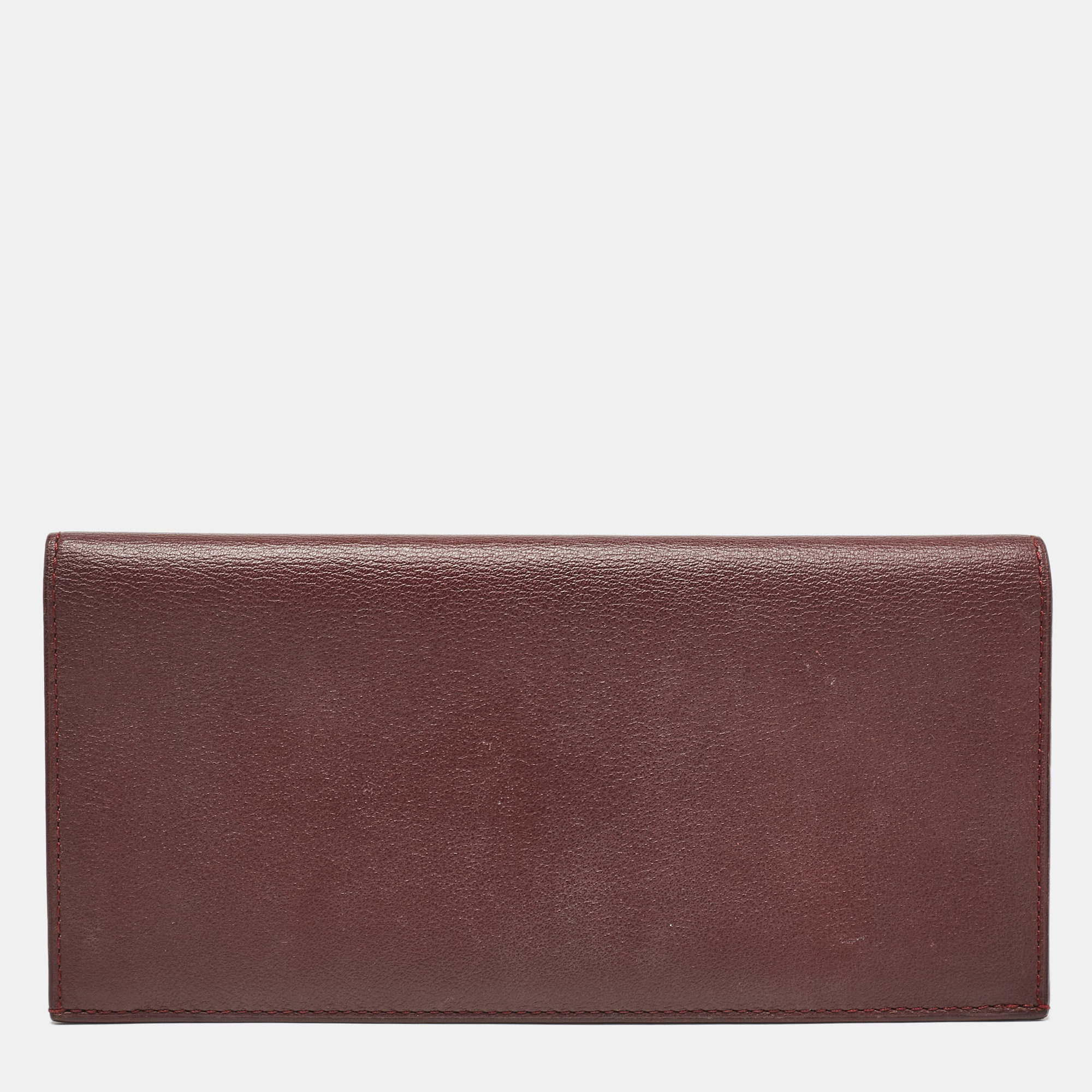 Cartier Burgundy Leather Must De Cartier Long Bifold Wallet