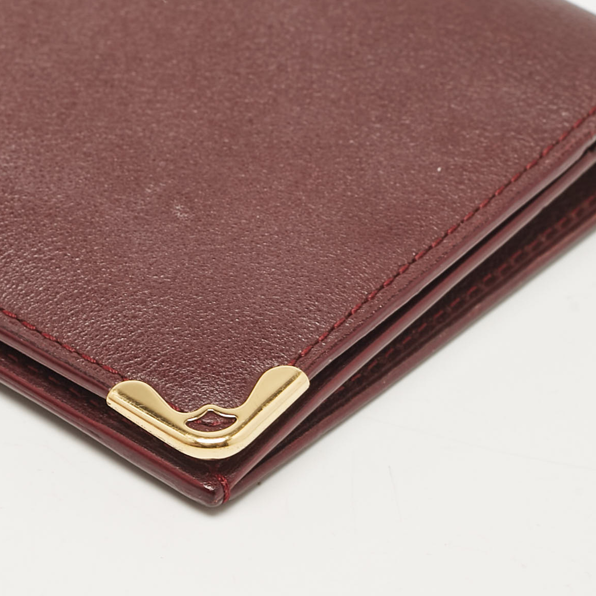 Cartier Burgundy Leather Must De Cartier Long Bifold Wallet