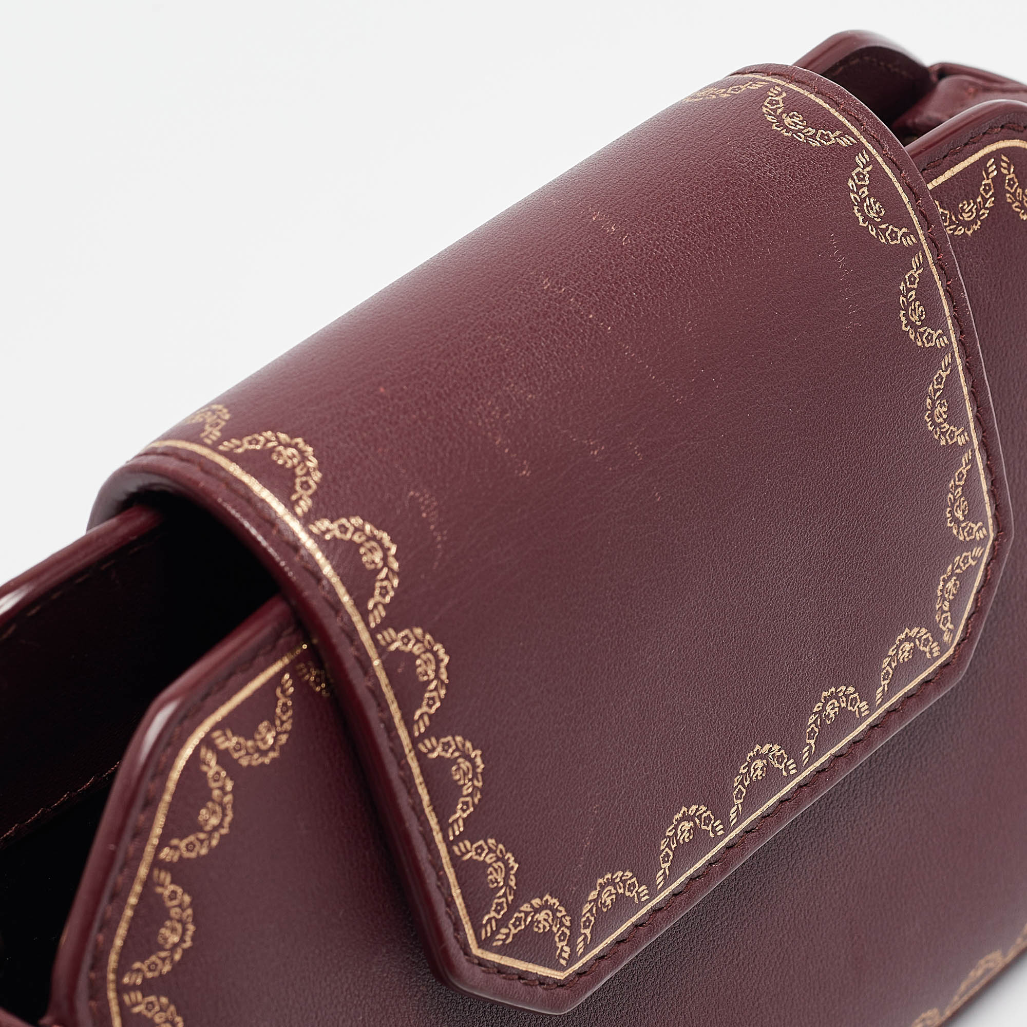 Cartier Burgundy Leather Nano Guirlande De Cartier Crossbody Bag