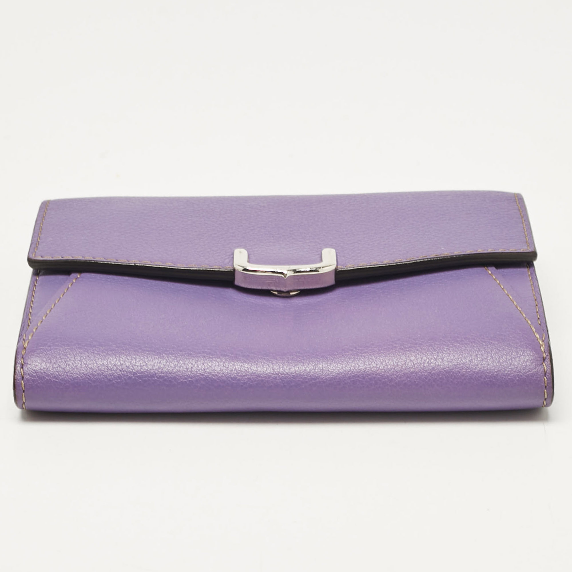 Cartier Purple Leather C De Cartier Compact Wallet