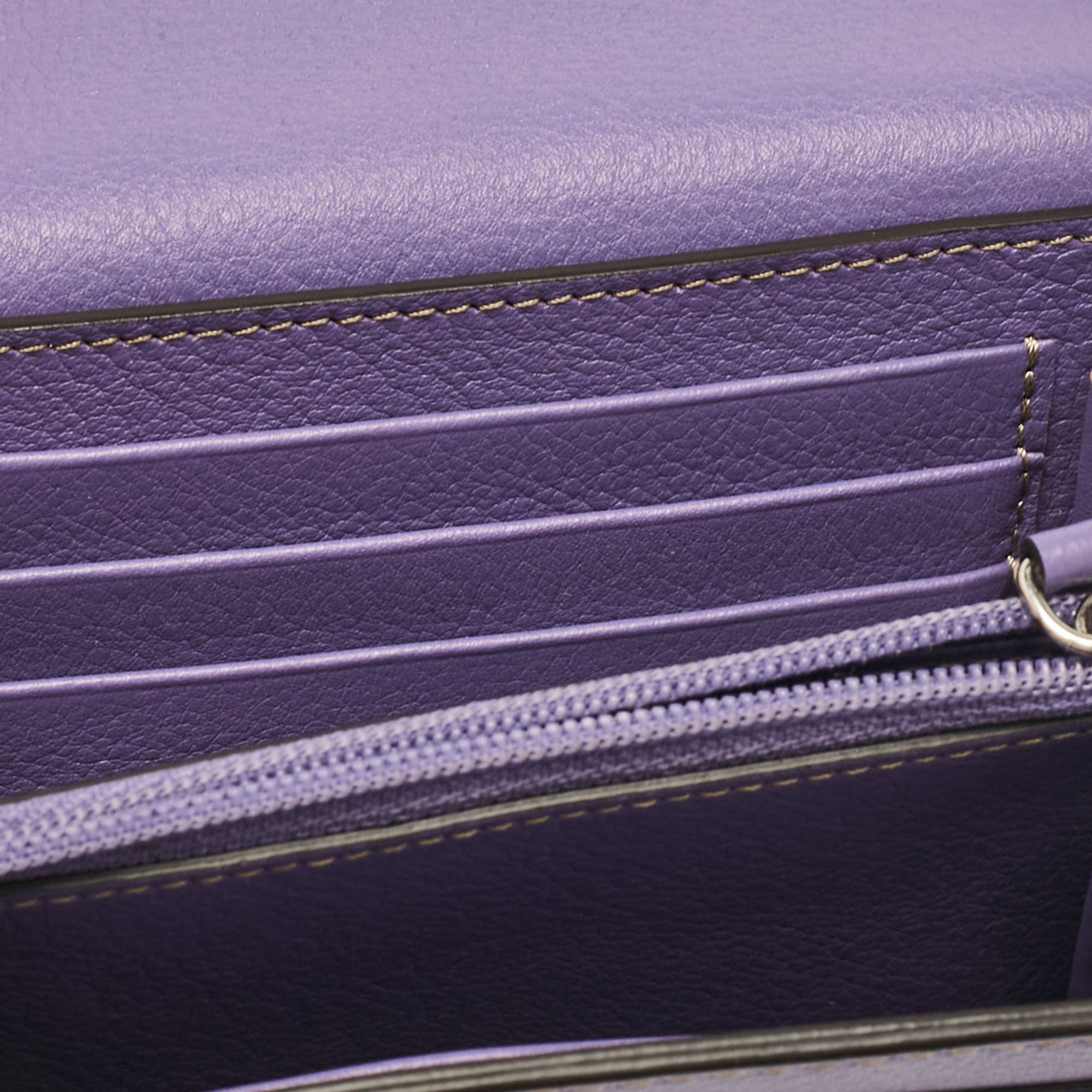 Cartier Purple Leather C De Cartier Compact Wallet