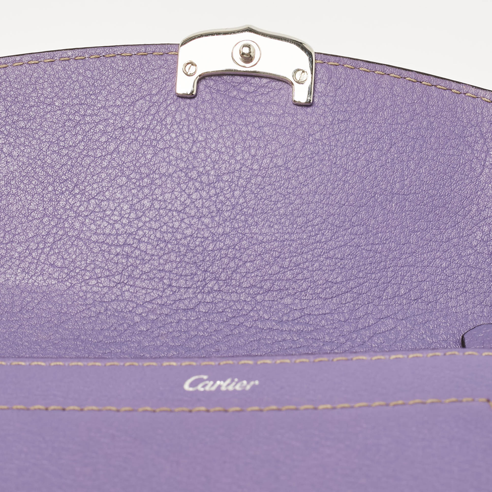 Cartier Purple Leather C De Cartier Compact Wallet