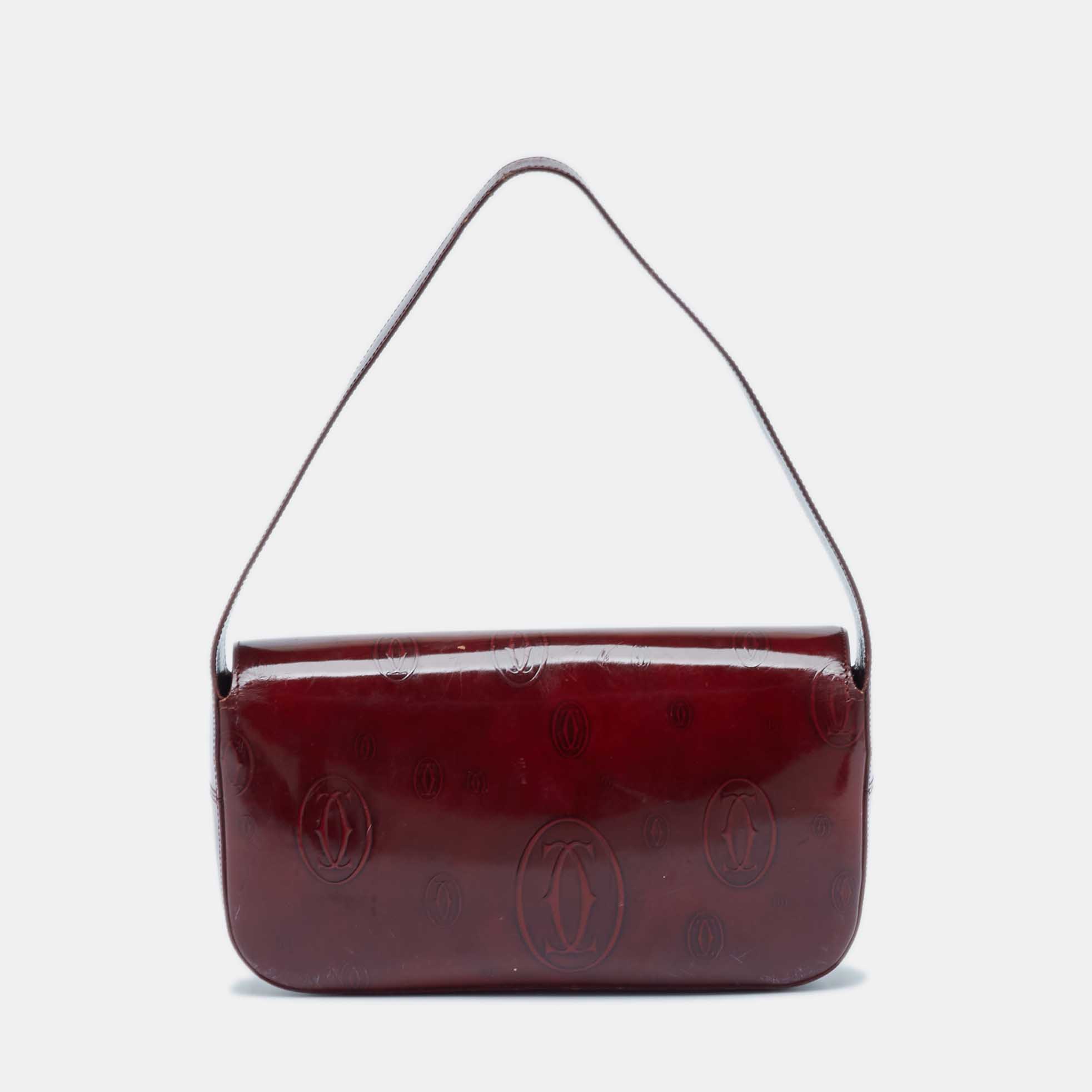 Cartier Red Patent Leather Happy Birthday Flap Bag