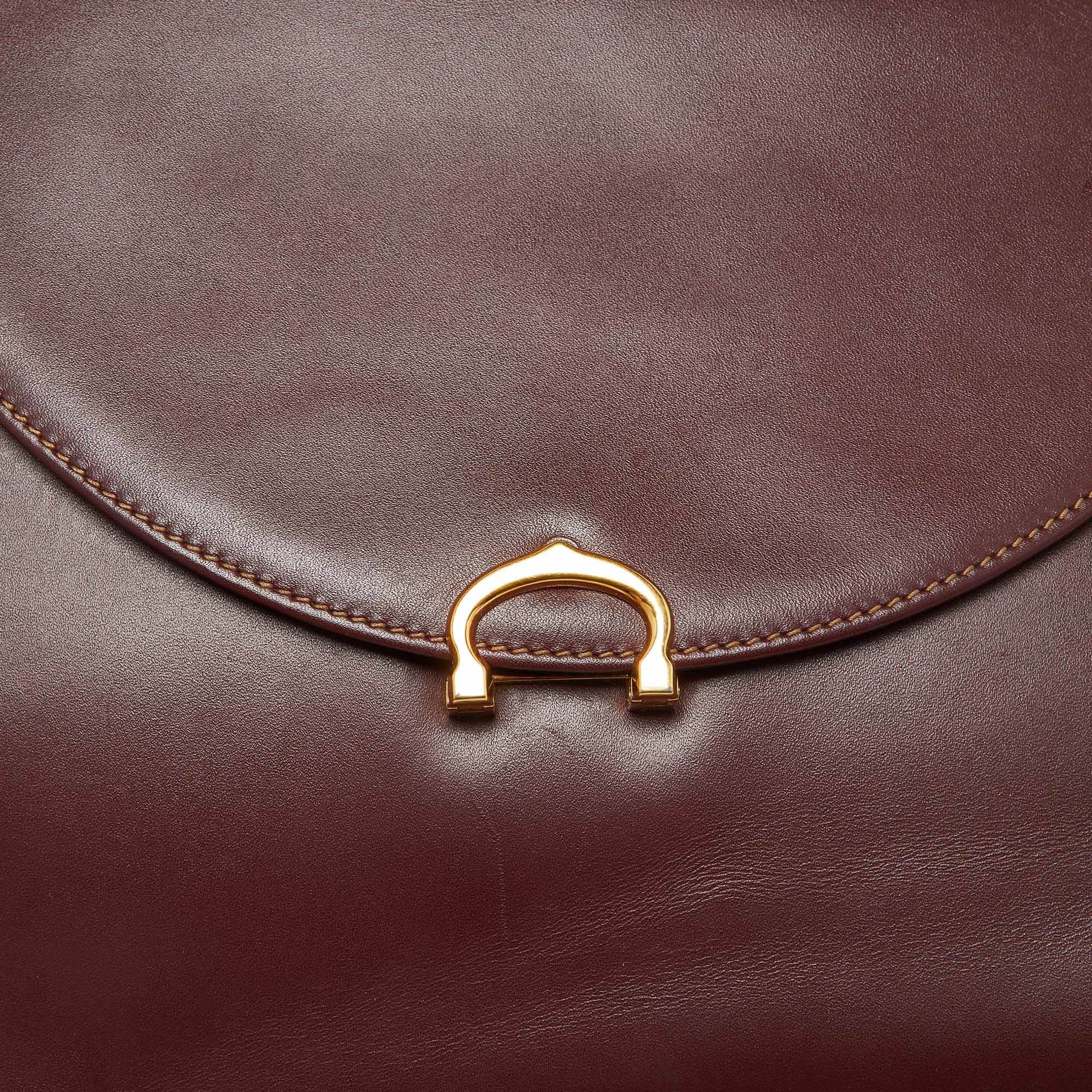 Cartier Burgundy Leather Le Must De Cartier Top Handle Bag