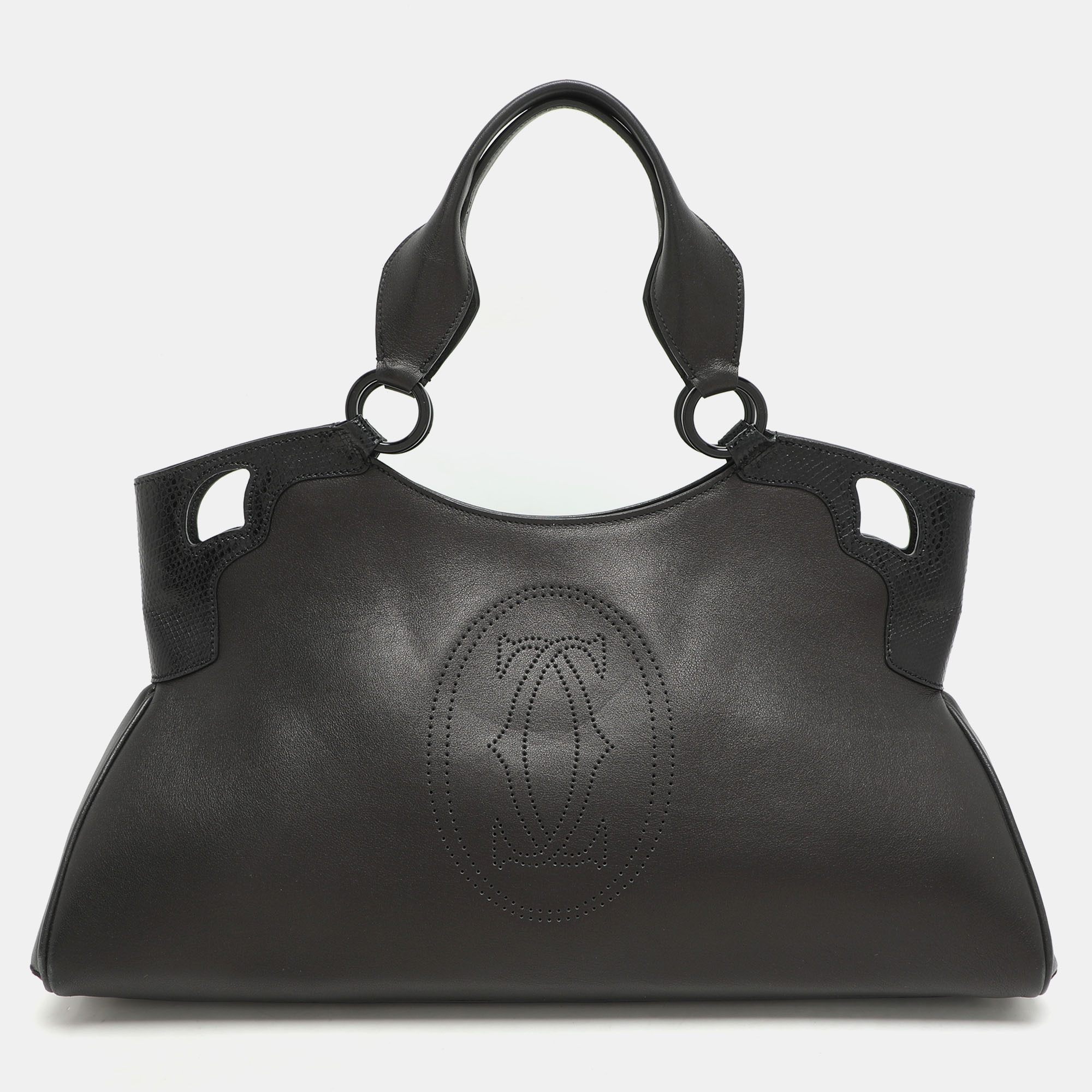 Cartier Black/Graphite Karung And Leather Medium Marcello de Cartier Bag
Cartier Black/Graphite Karung And Leather Medium Marcello de Cartier Bag