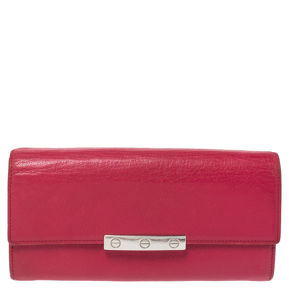 Image of Cartier Pink Leather Love Continental Wallet