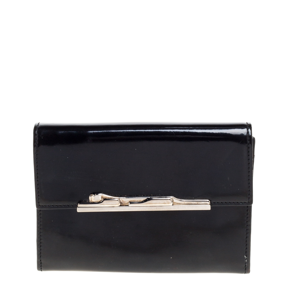 Image of Cartier Black Patent Leather Compact Wallet
