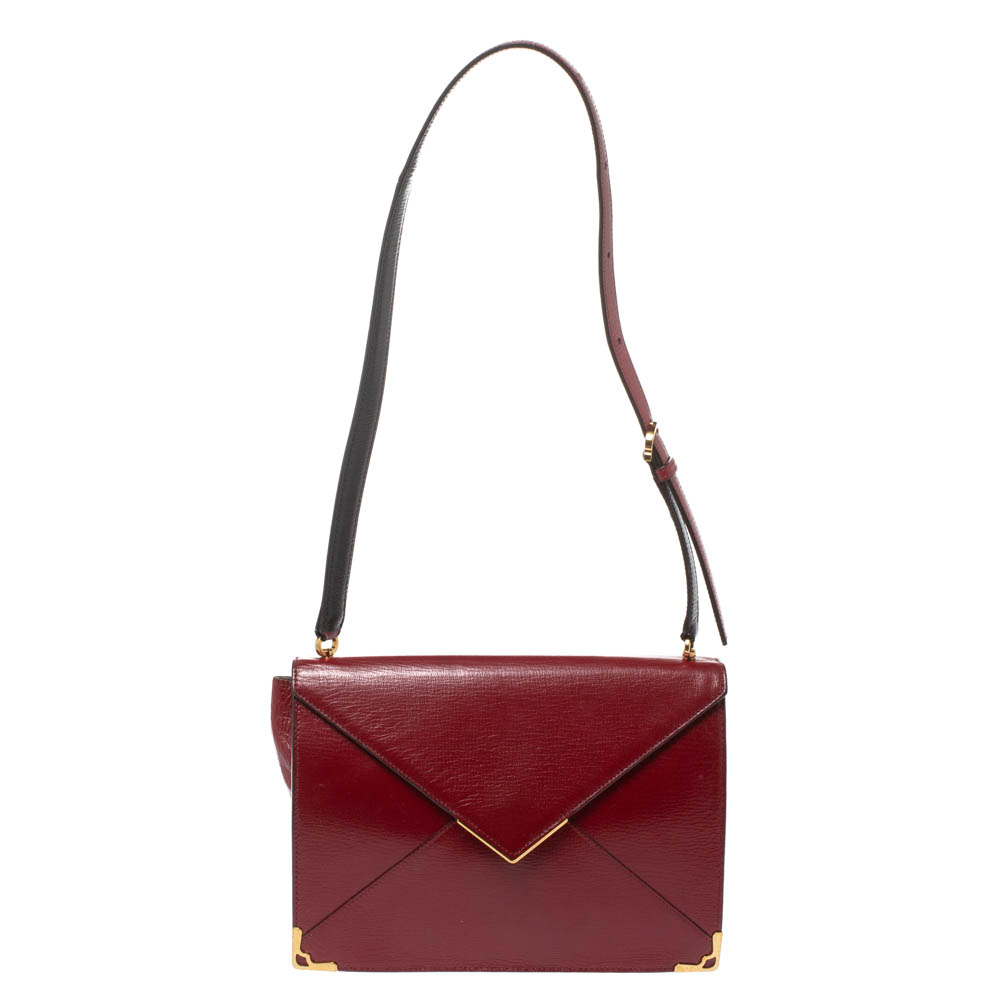 Image of Cartier Red Leather Envelope Shoulder Bag