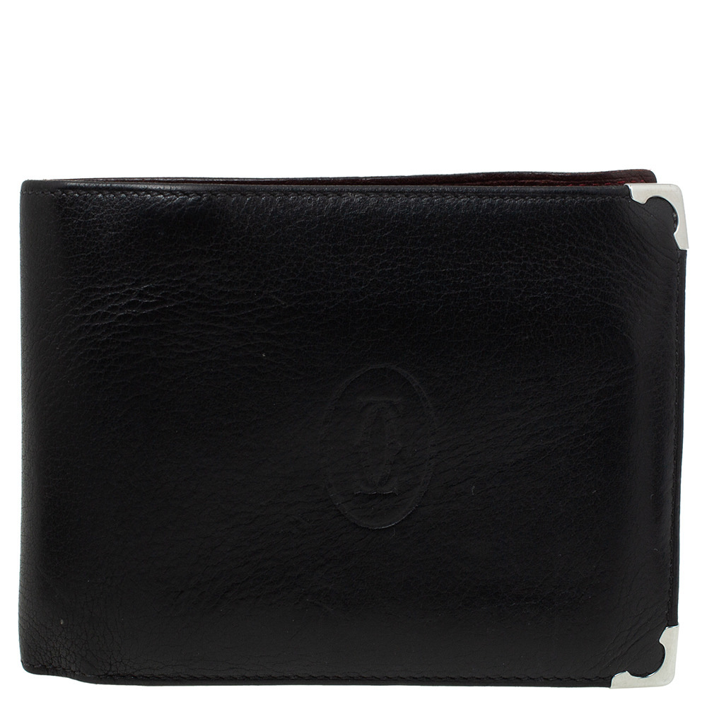 Image of Cartier Black Leather Must De Cartier Bifold Wallet