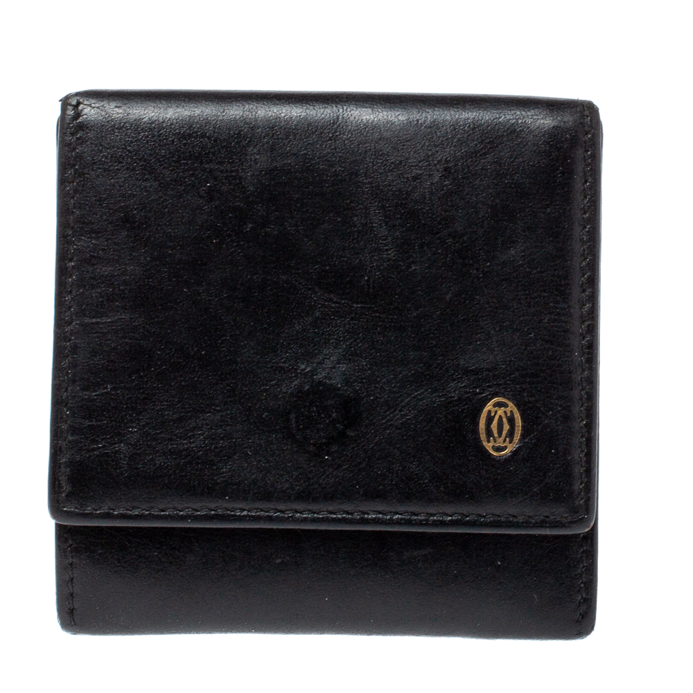 Image of Cartier Black Leather Pasha Coin Purse