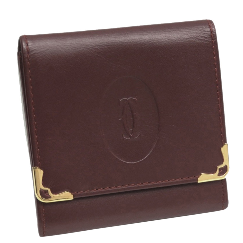 Image of Cartier Red Leather Must de Cartier Small Wallet
