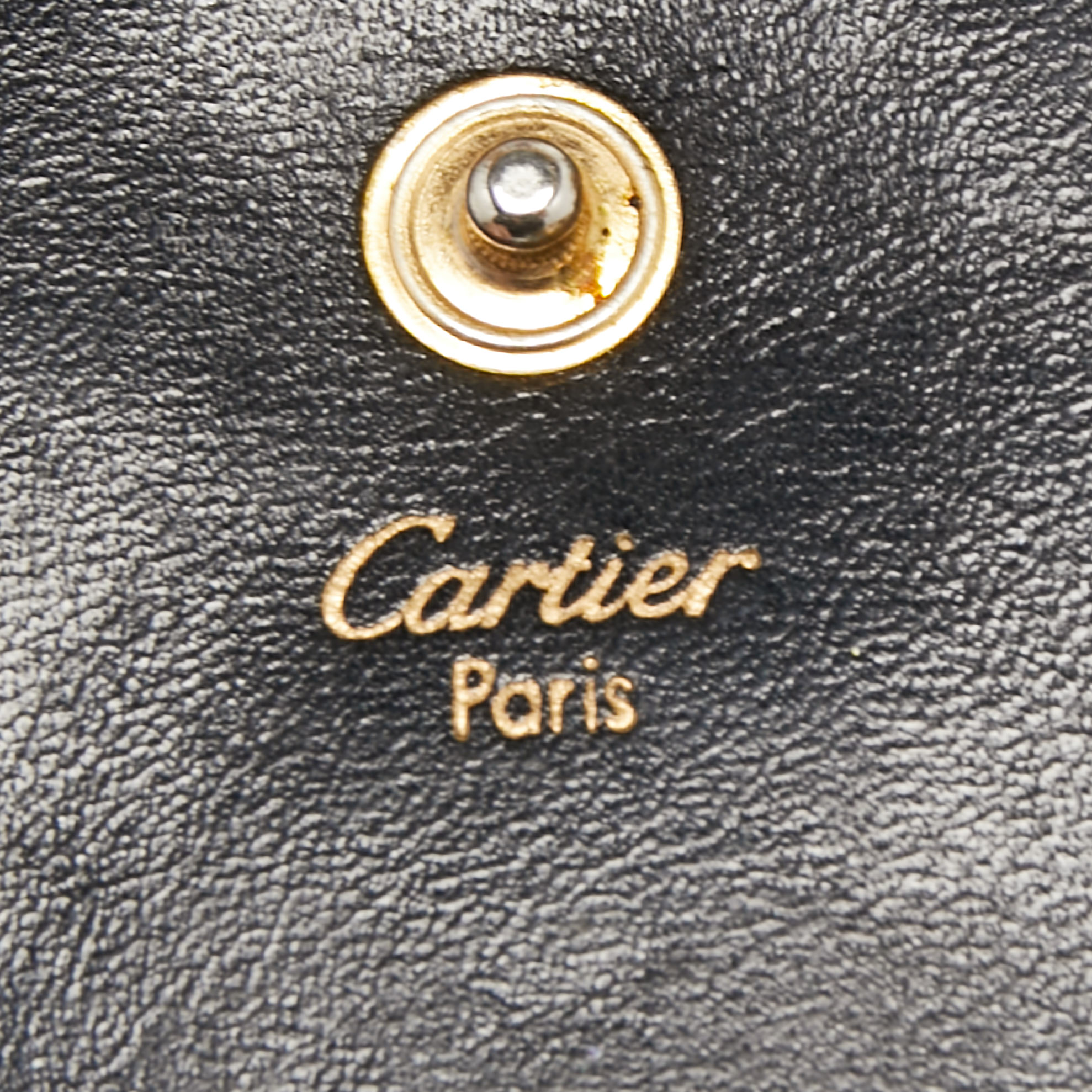 Cartier Black Leather Flap Coin Purse
