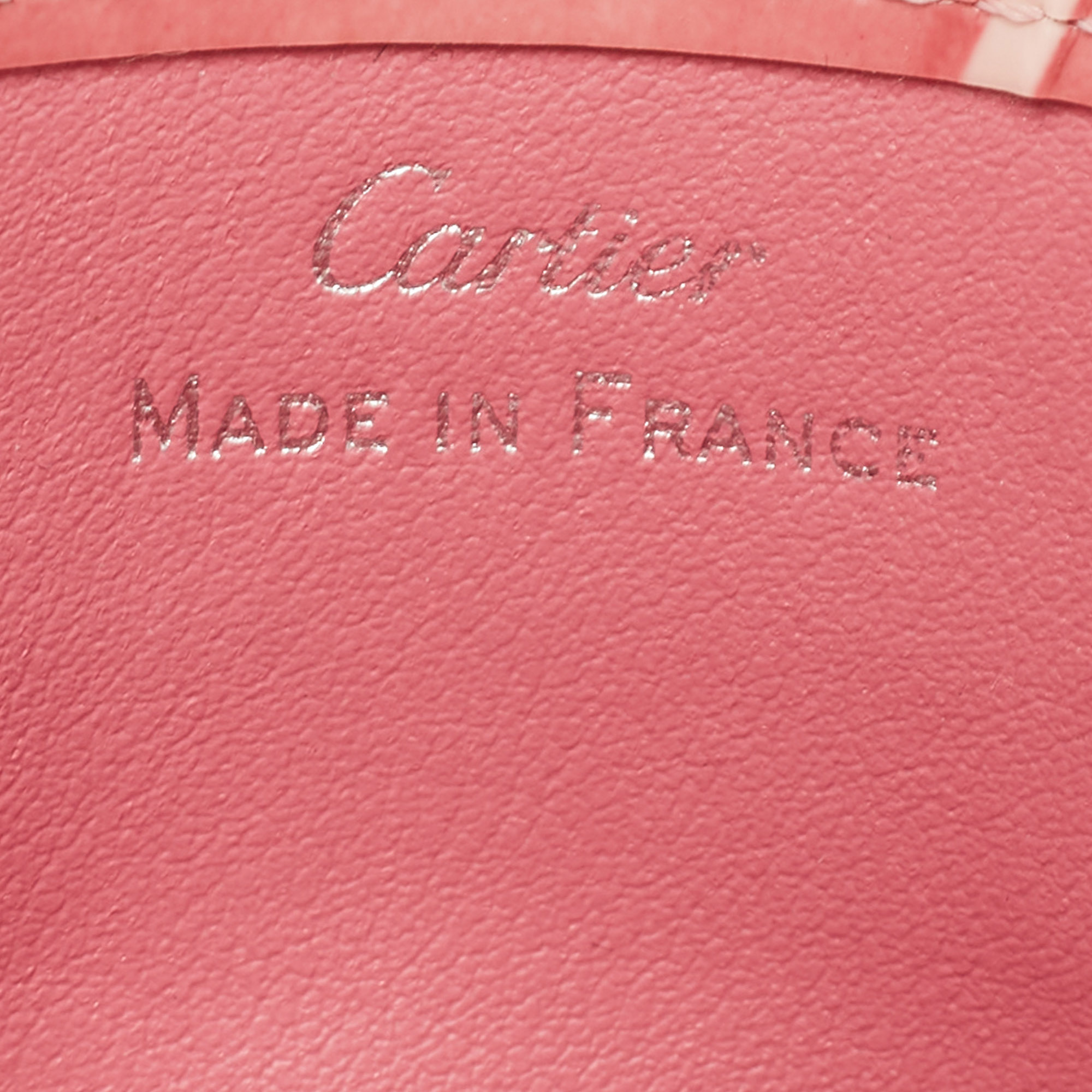 Cartier Pink Patent Leather Happy Birthday Card Holder