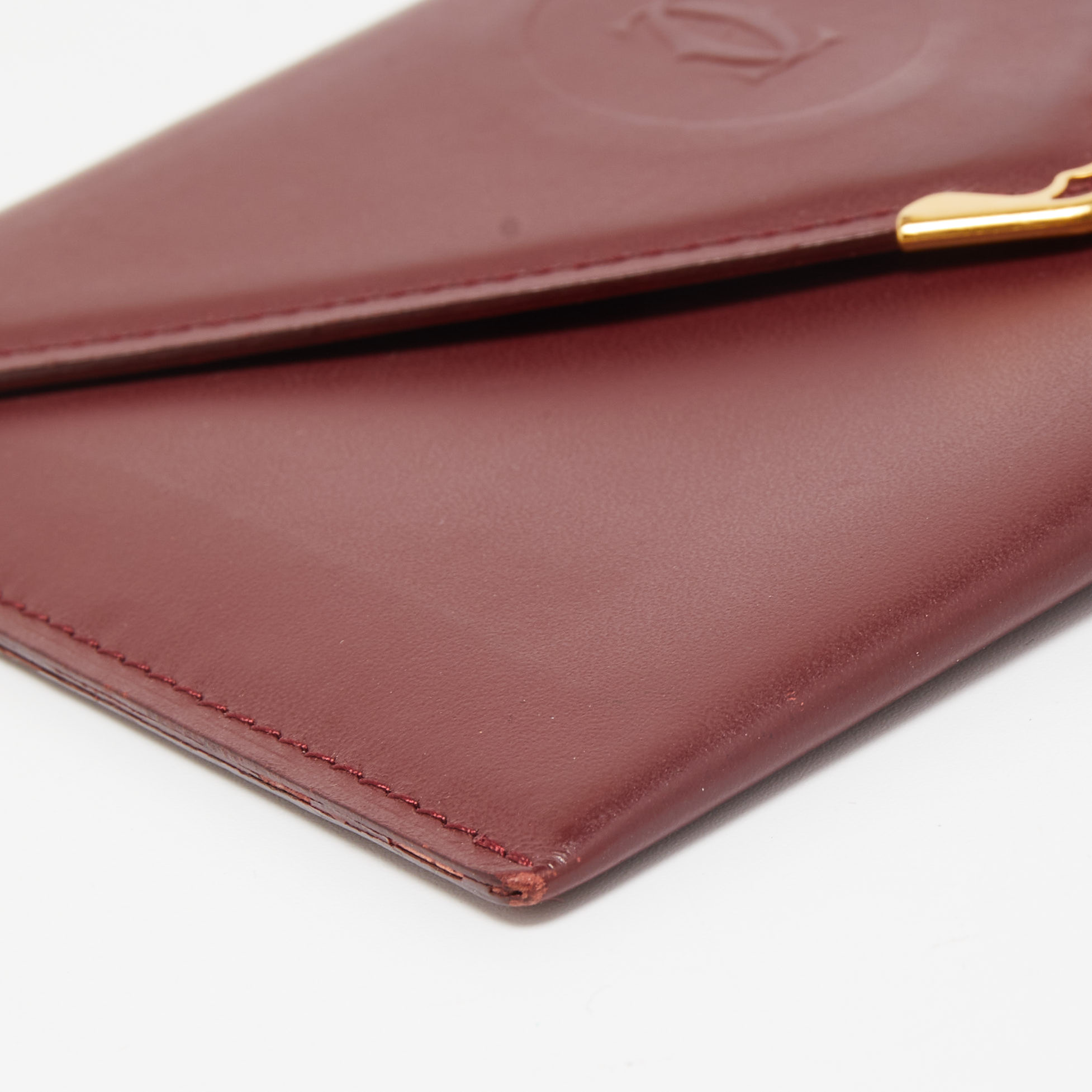 Cartier Burgundy Leather Must De Cartier Envelope Wallet
