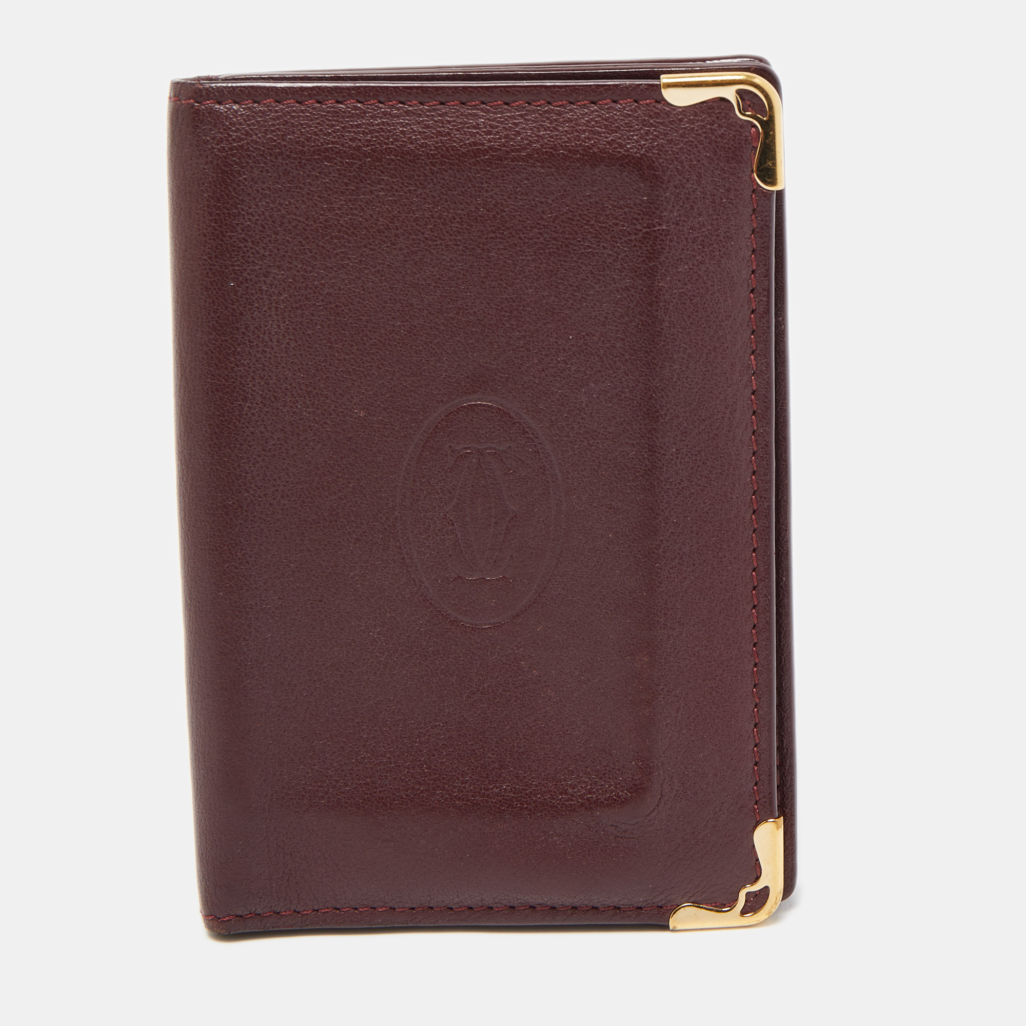 Cartier burgundy leather must de cartier card holder
