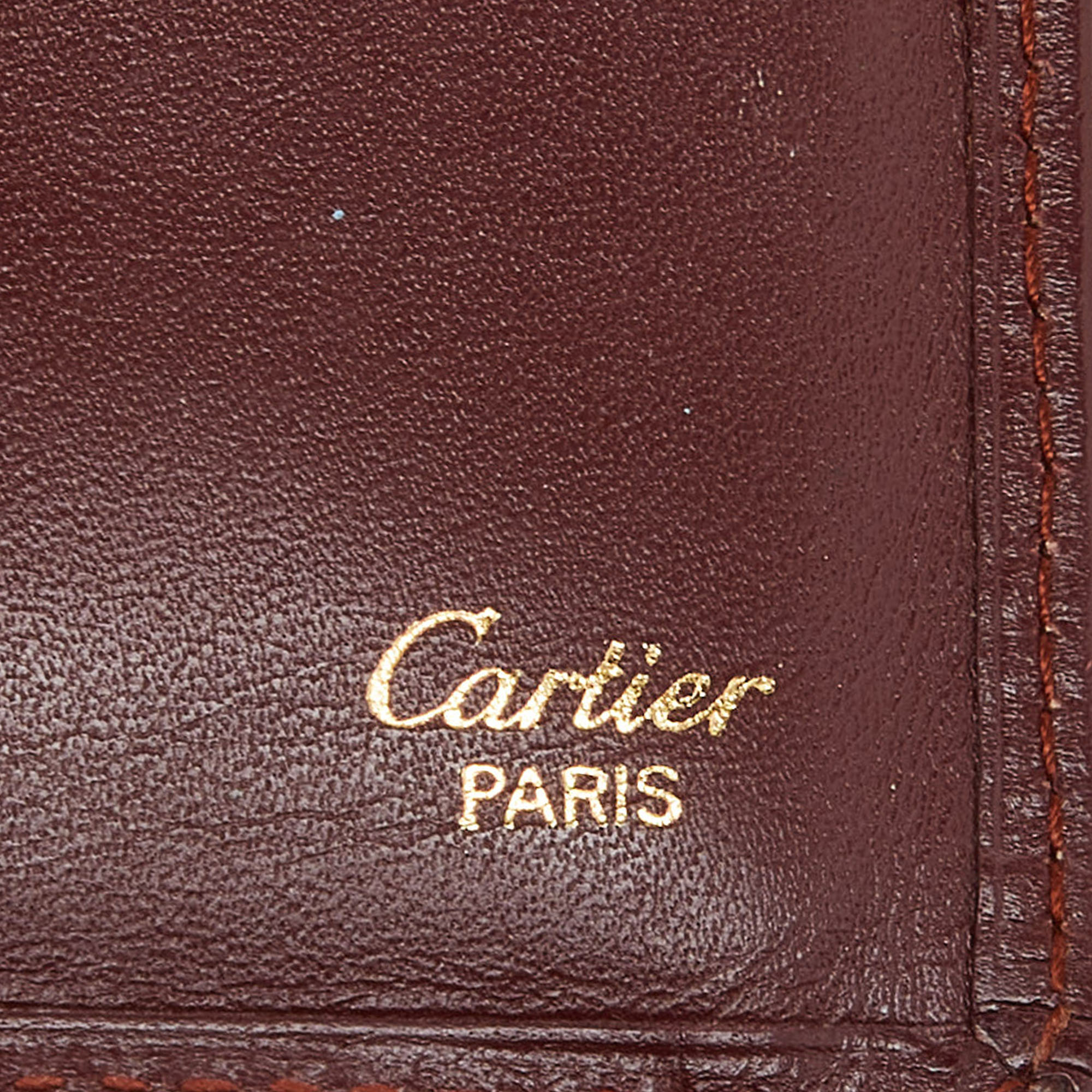 Cartier Burgundy Leather Must De Cartier Bifold Long Wallet