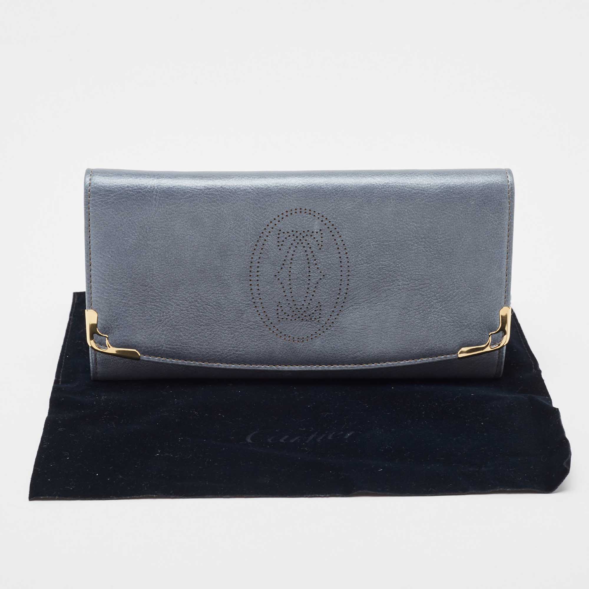 Cartier Grey Leather Marcello De Cartier Flap Wallet