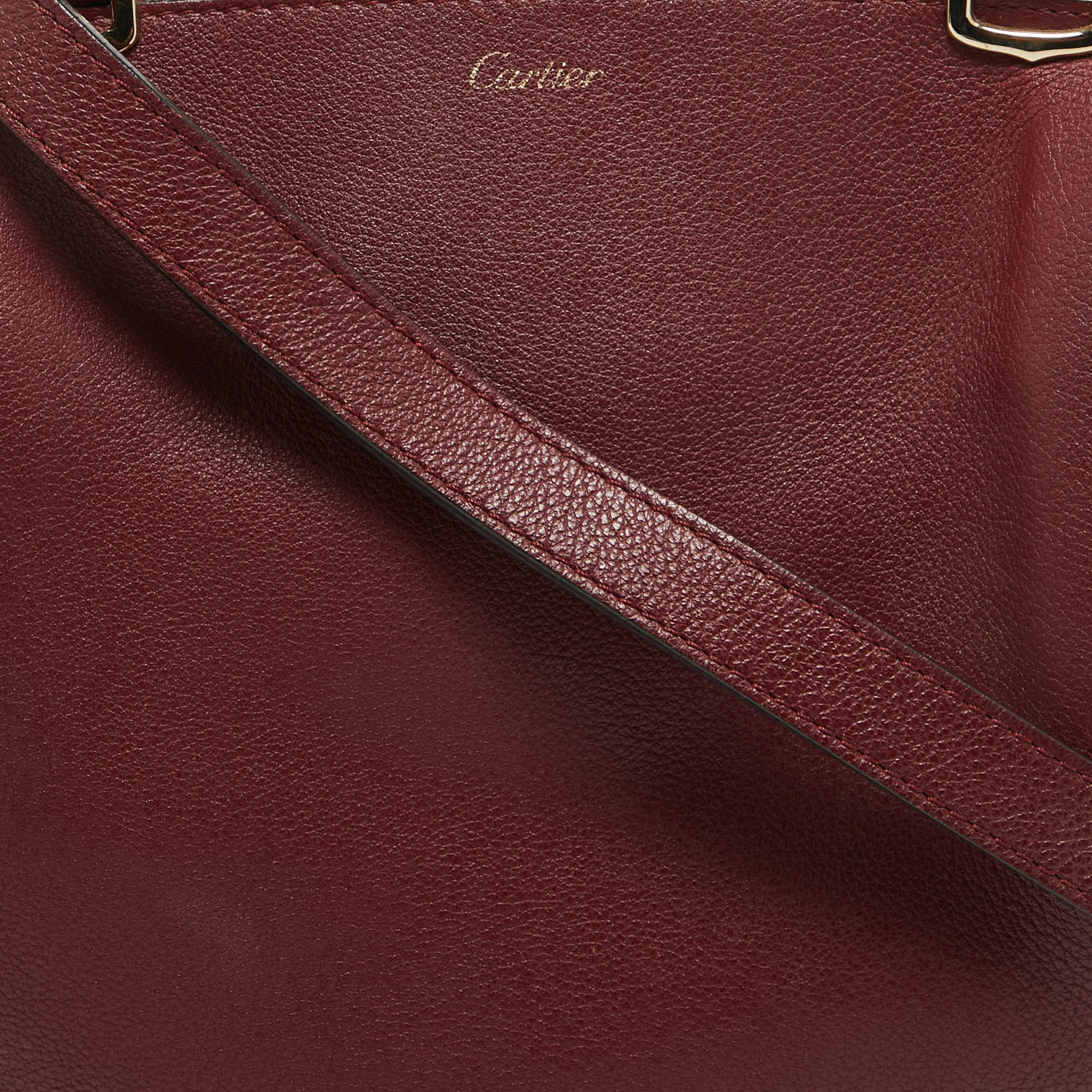 Cartier Dark Red Leather Small C De Cartier Satchel