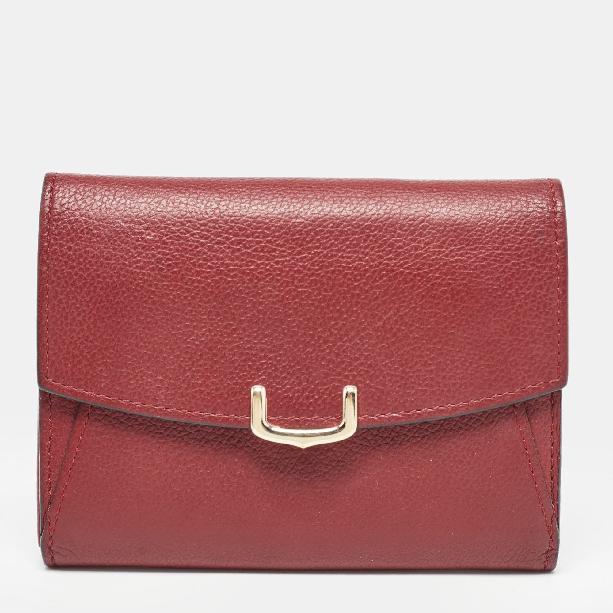 Cartier dark red leather c de cartier wallet