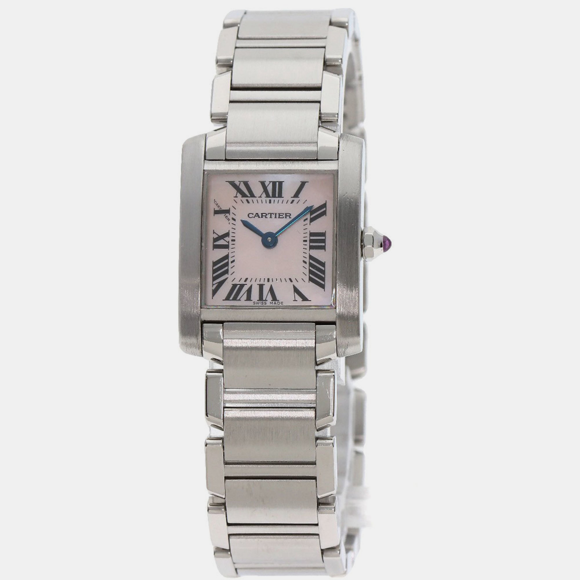 Cartier Pink Shell Stainless Steel Tank Francaise Quartz Women's Wristwatch
Cartier Pink Shell Stainless Steel Tank Francaise Quartz Women's Wristwatch