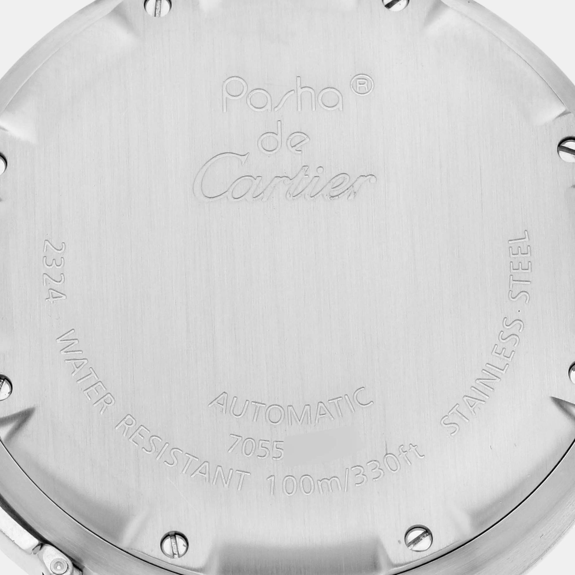 Cartier Pasha C Medium Black Dial Steel Ladies Watch W31076M7