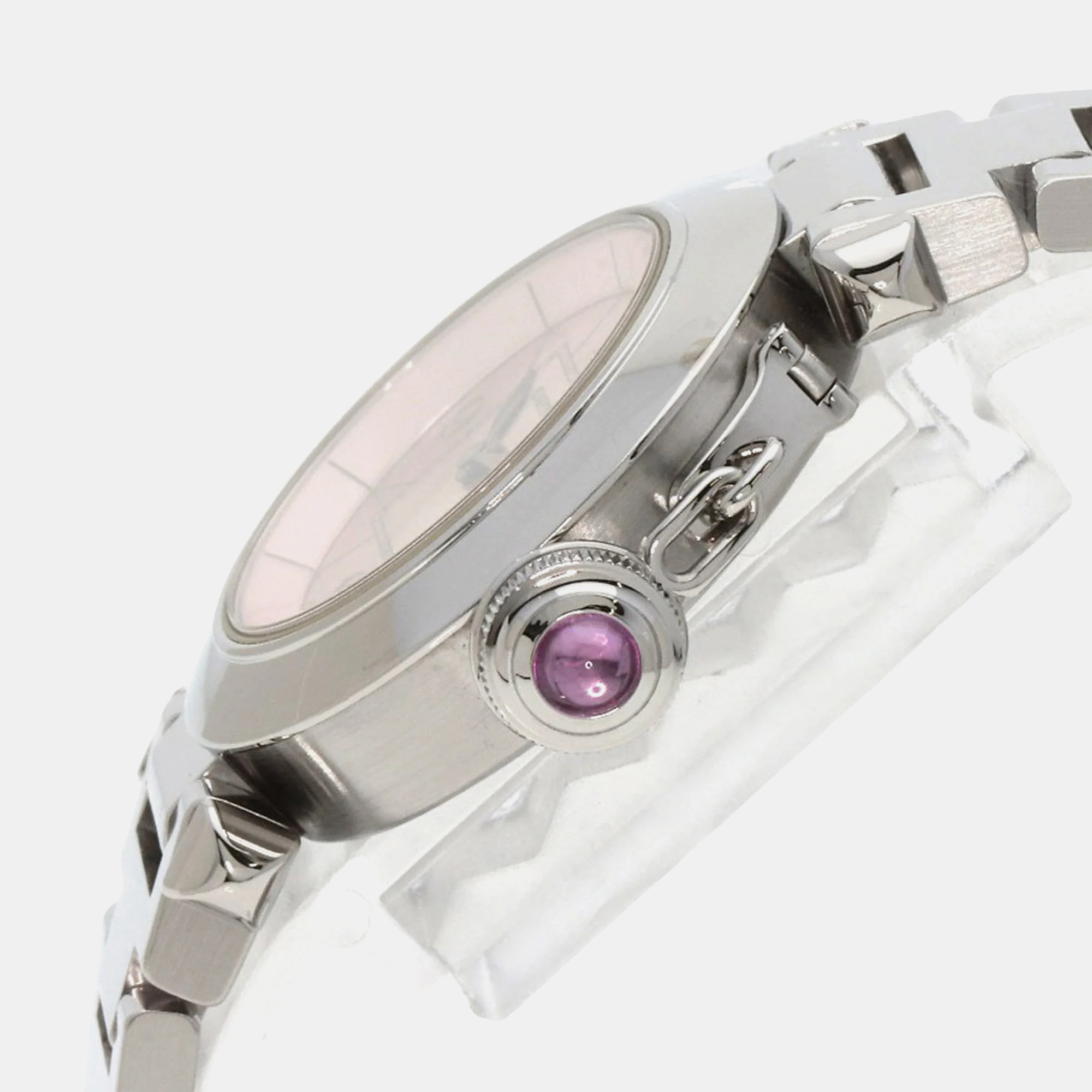 Cartier Pink Stainless Steel Miss Pasha W3140008 Quartz Women's Wristwatch 27 Mm