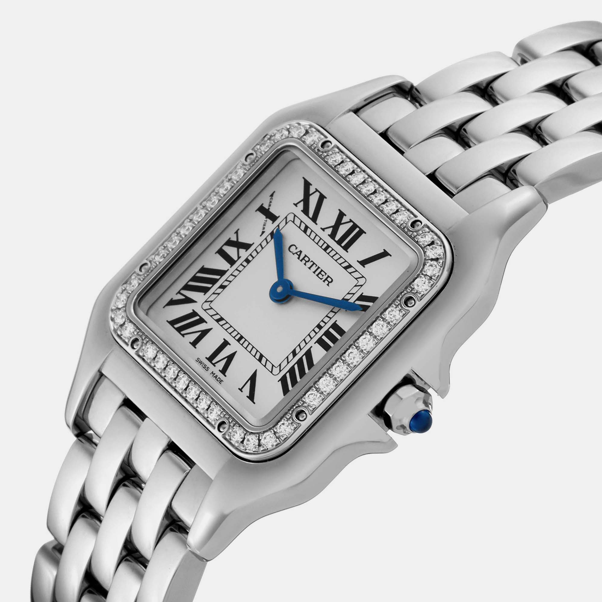 Cartier Panthere Medium Steel Diamond Bezel Ladies Watch 27.0 Mm