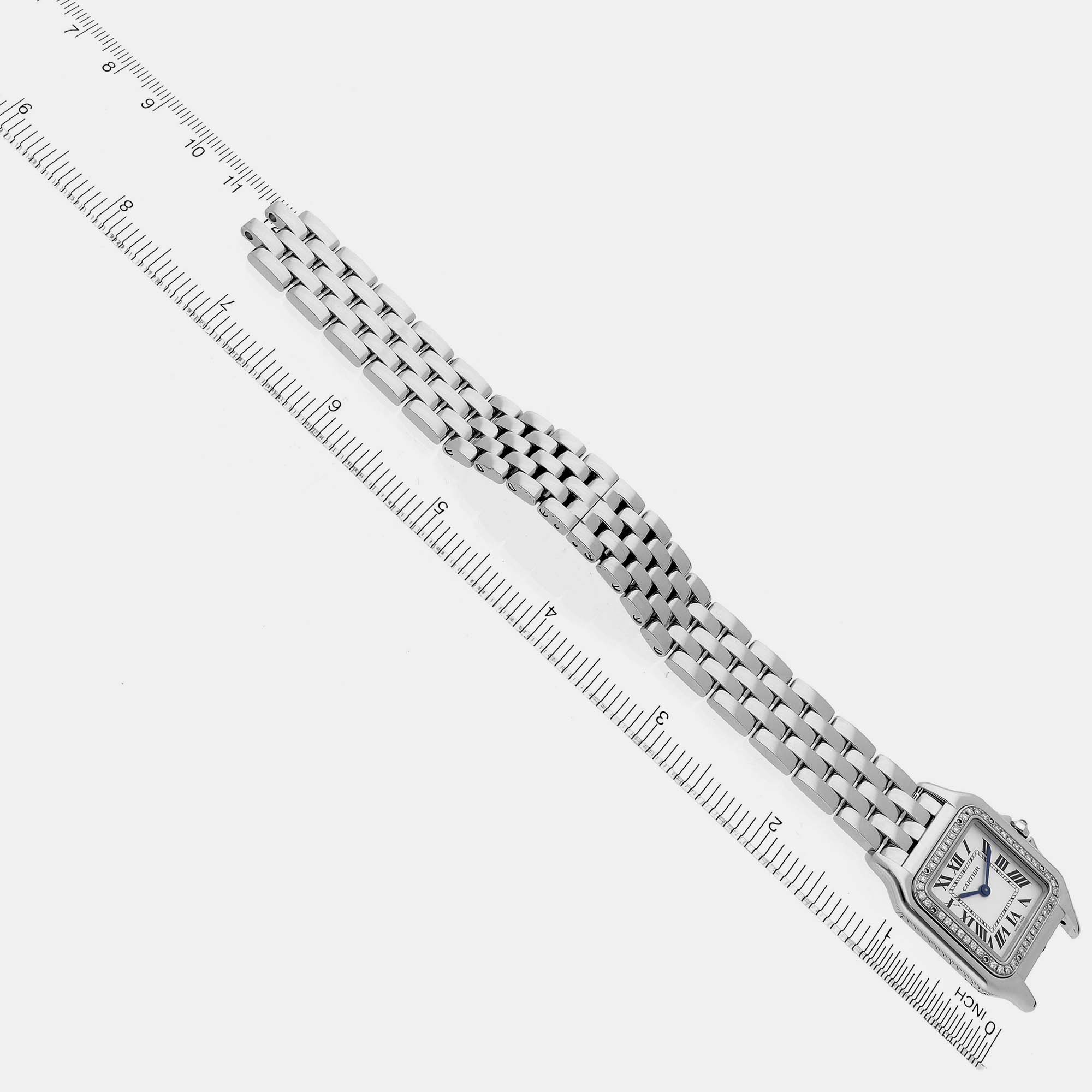 Cartier Panthere Medium Steel Diamond Bezel Ladies Watch 27.0 Mm