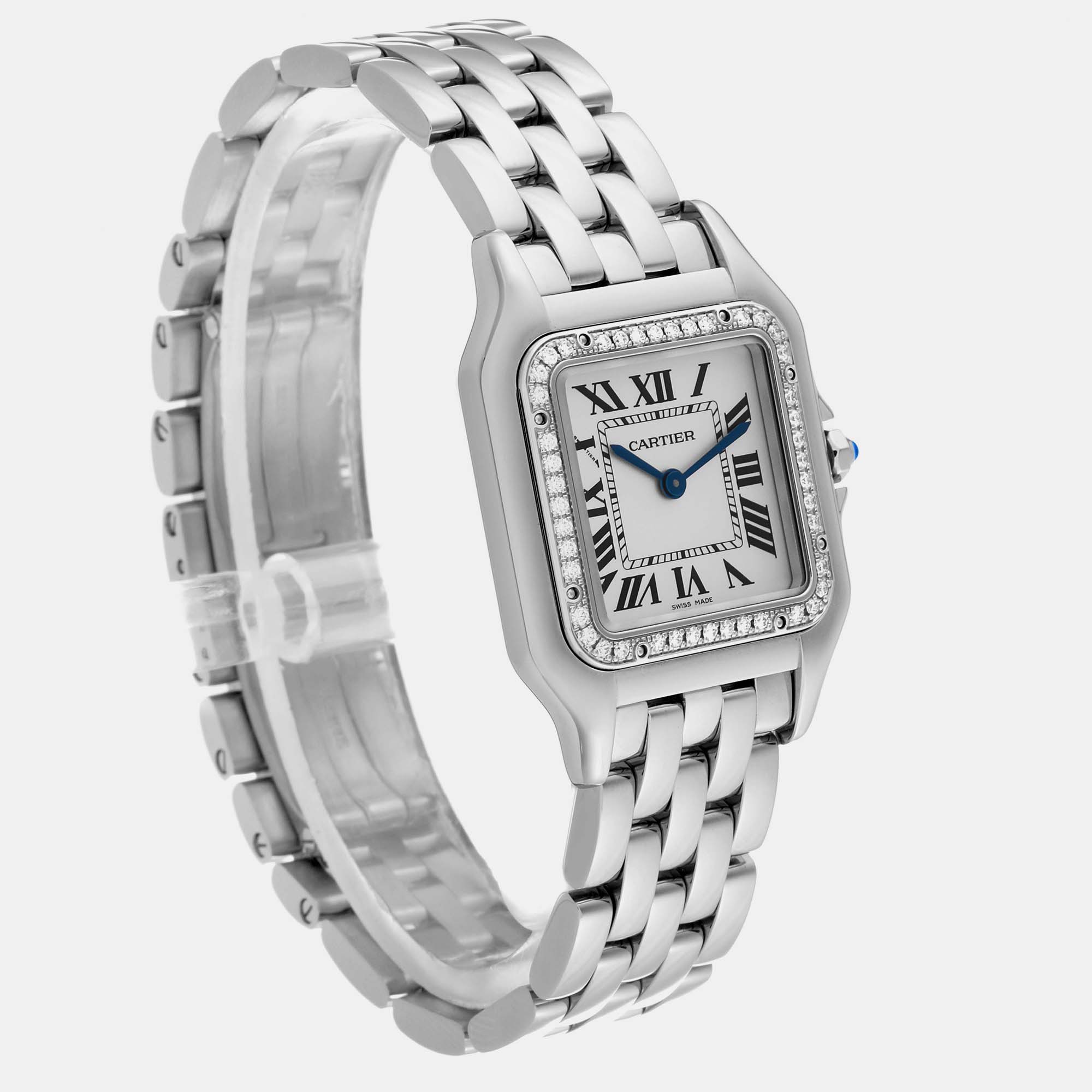 Cartier Panthere Medium Steel Diamond Bezel Ladies Watch 27.0 Mm