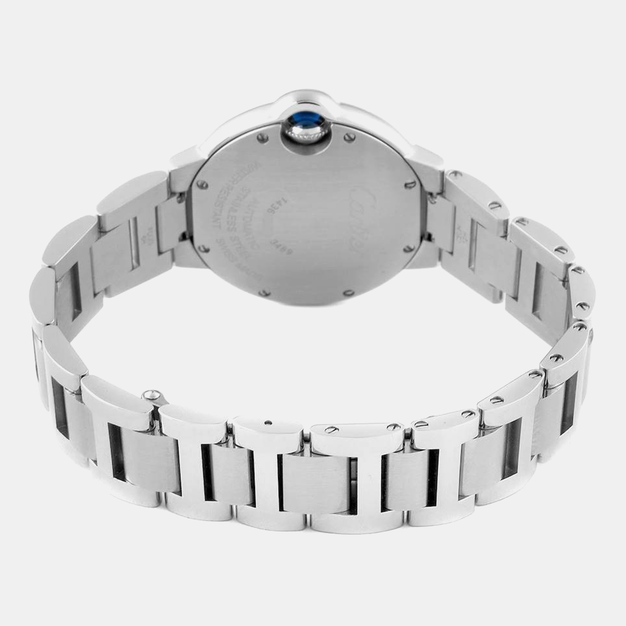 Cartier Ballon Bleu Steel Diamond Bezel Ladies Watch 33.0 Mm