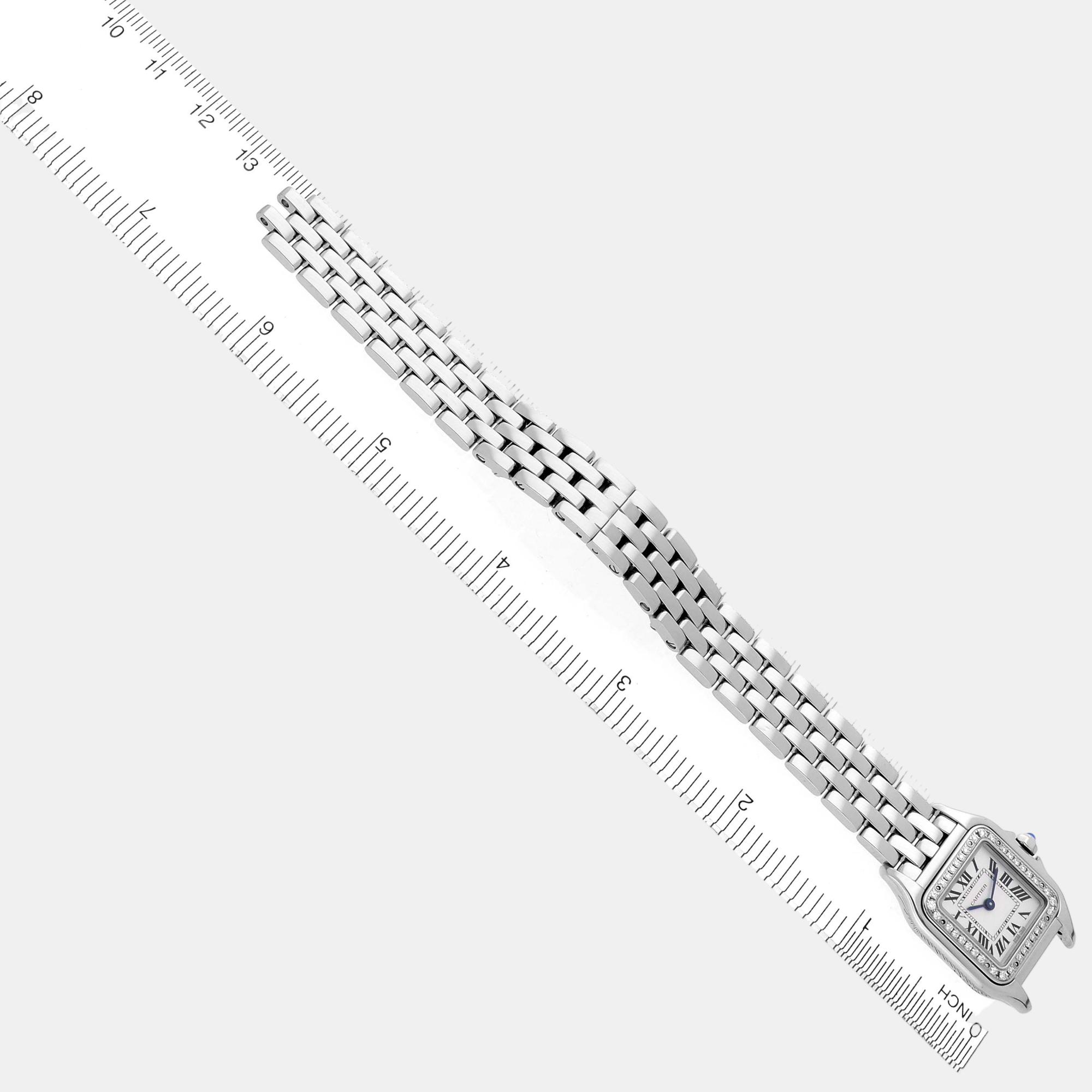 Cartier Panthere Small Steel Diamond Bezel Ladies Watch 23.0 Mm