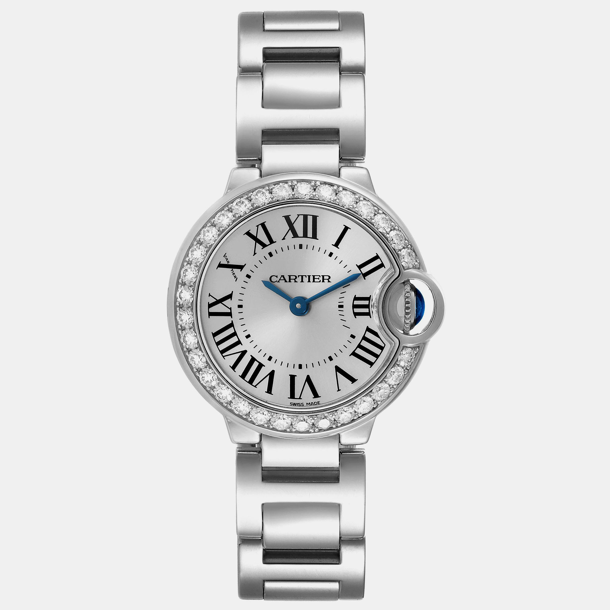 Cartier Ballon Blue Rose Gold Diamond Small Ladies Watch WE9003Z3 29 Mm