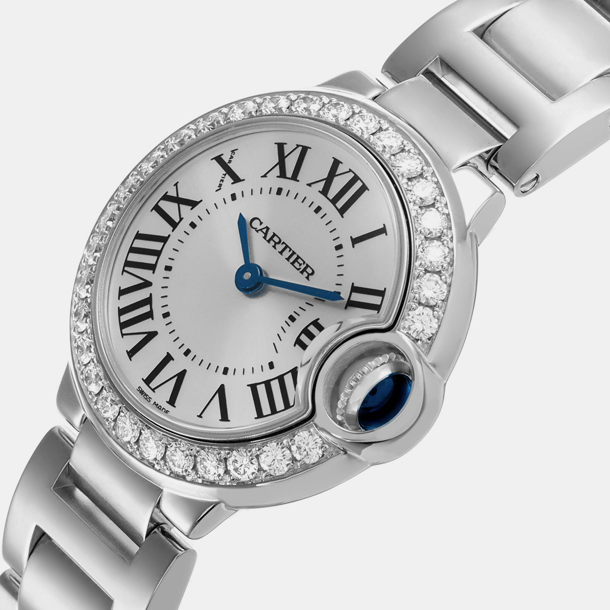 Cartier Ballon Blue Rose Gold Diamond Small Ladies Watch WE9003Z3 29 Mm