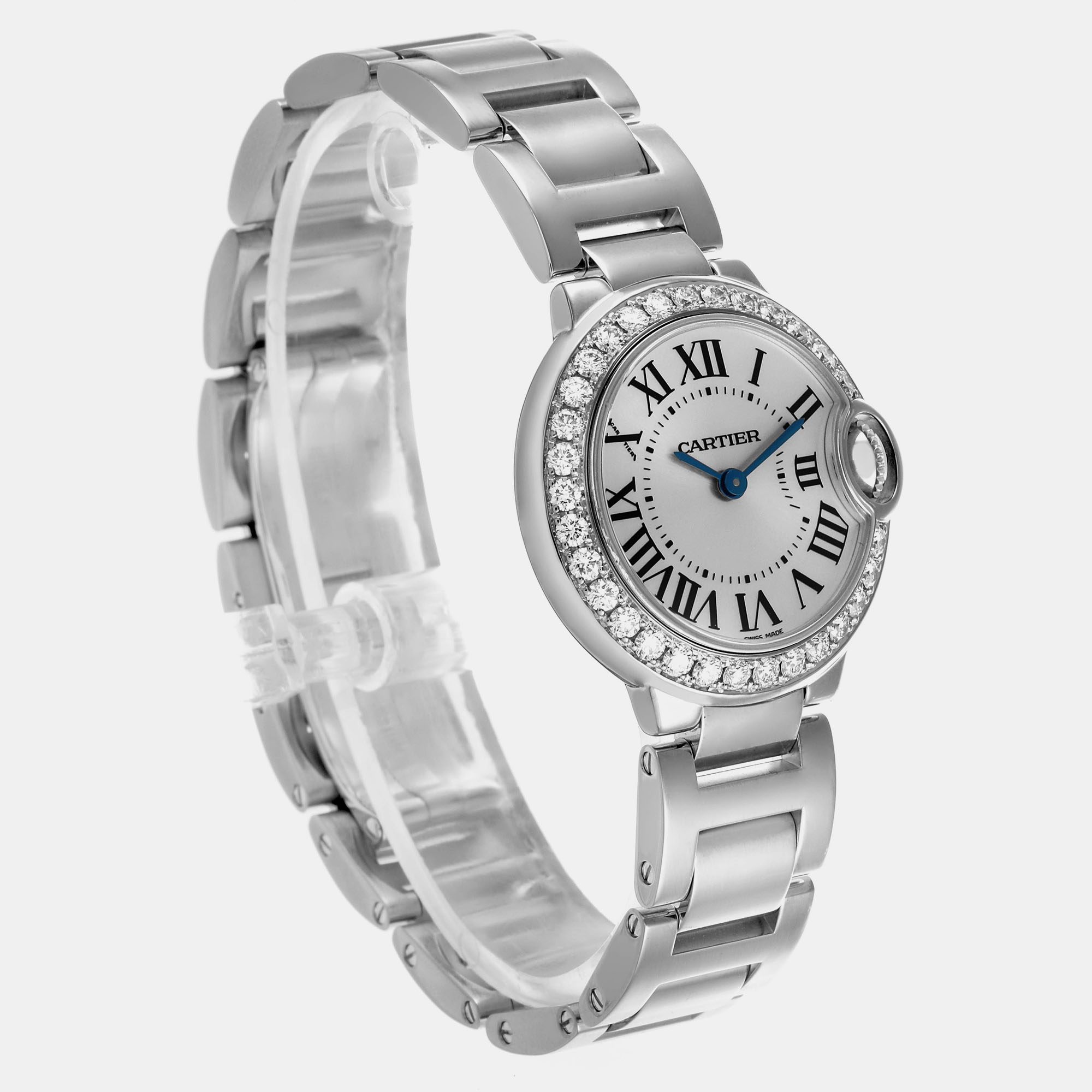 Cartier Ballon Blue Rose Gold Diamond Small Ladies Watch WE9003Z3 29 Mm