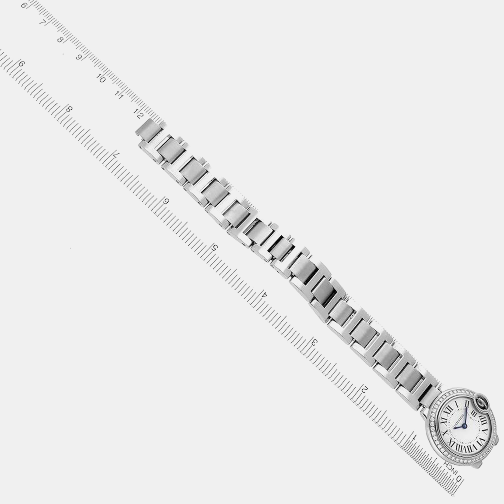 Cartier Ballon Bleu Diamond Steel Ladies Watch W4BB0015 28 Mm